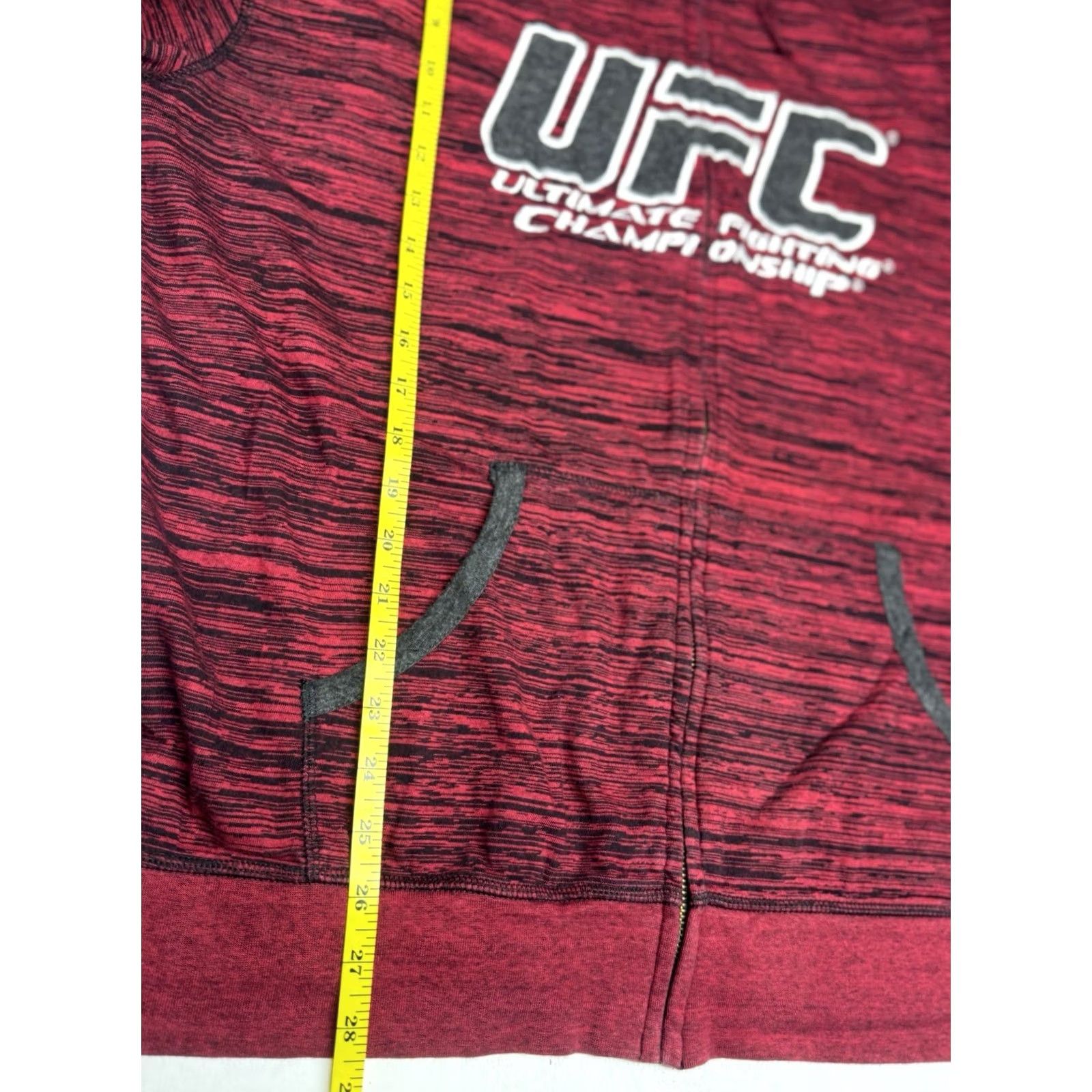UFC VINTAGE UFC Lightweight Hoodie Mens 2XL Red Black Twist Full Zip Spellout Logo Y2K Clothing Sports USA Mens Size US XXL / EU 58 / 5 - 4 Thumbnail