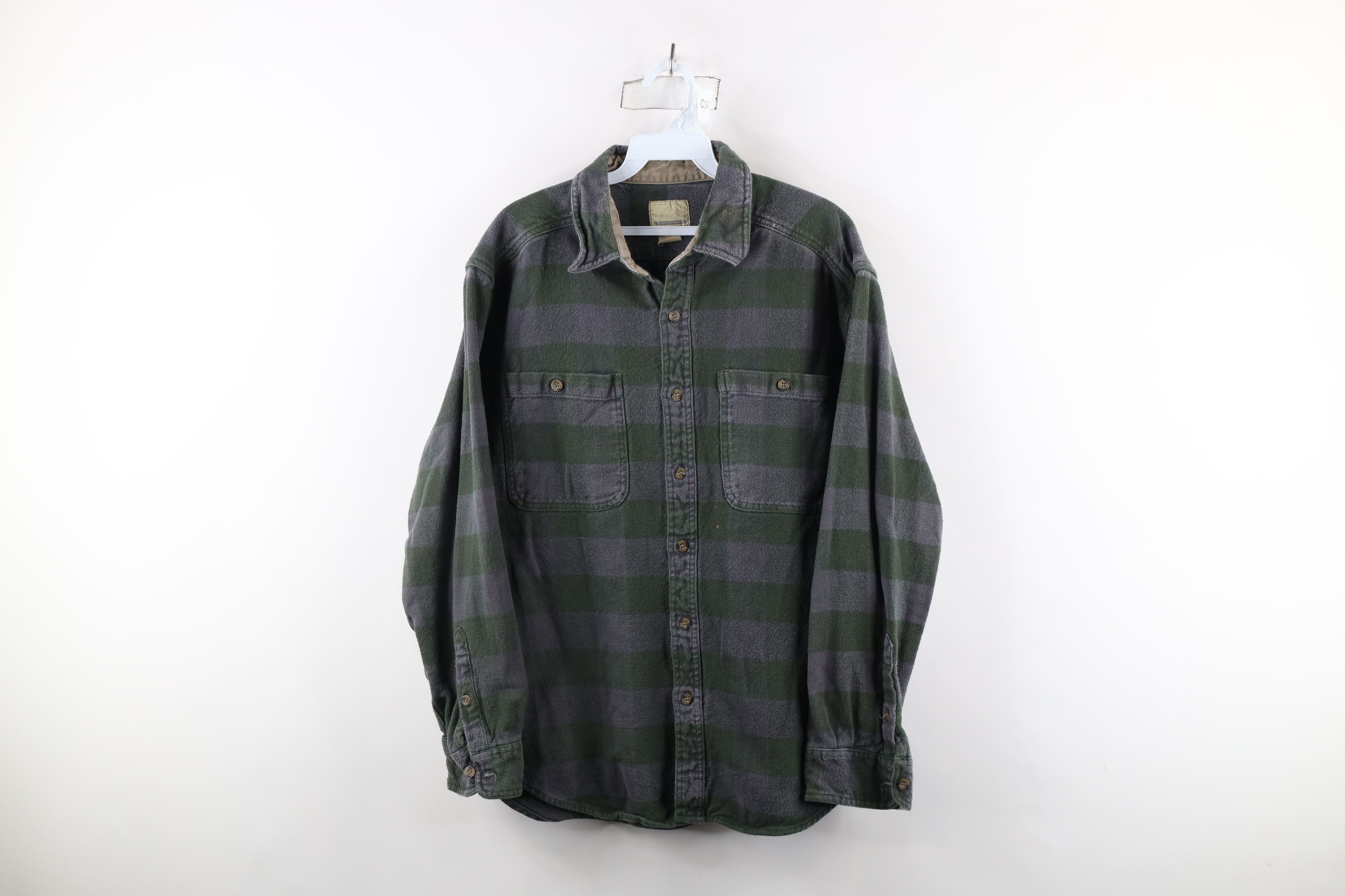 Vintage Vintage 90s Streetwear Heavyweight Flannel Button Shirt Size US L / EU 52-54 / 3 - 1 Thumbnail