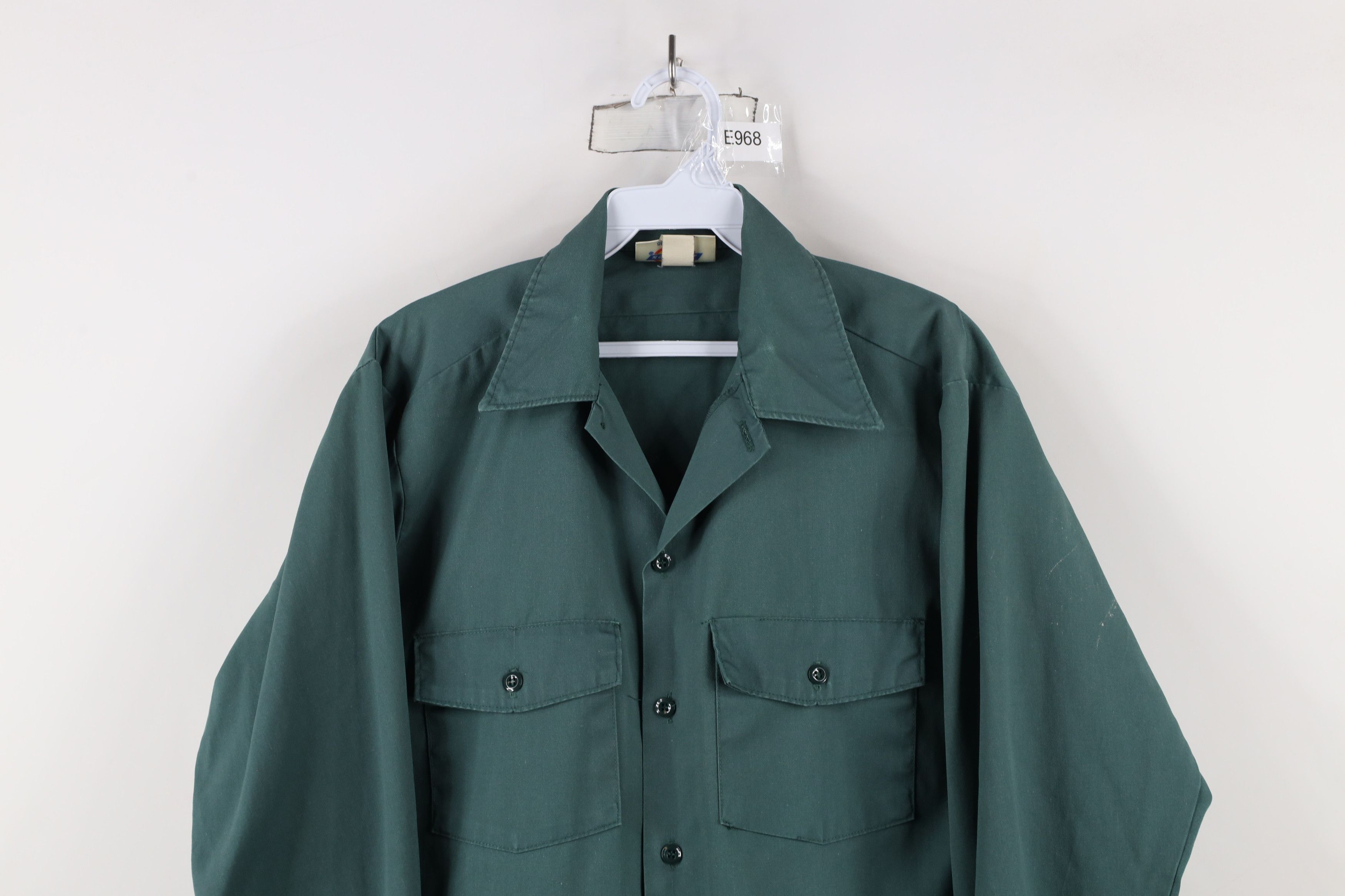 Dickies × Vintage Vintage 90s Dickies Workwear Button Shirt Green USA Size US M / EU 48-50 / 2 - 2 Thumbnail