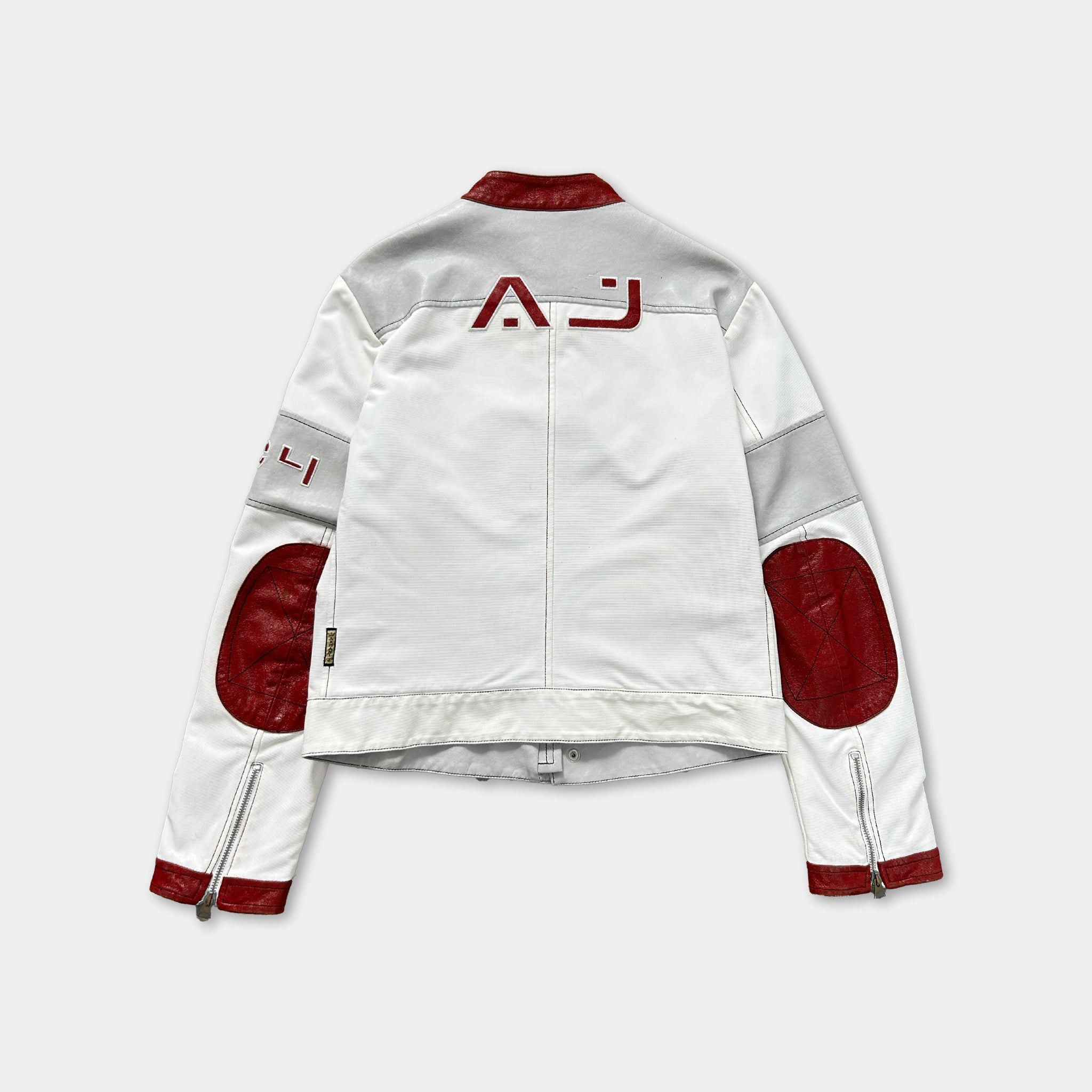 Armani Armani Jeans Racing Leather Jacket White Red Size US S / EU 44-46 / 1 - 5 Thumbnail