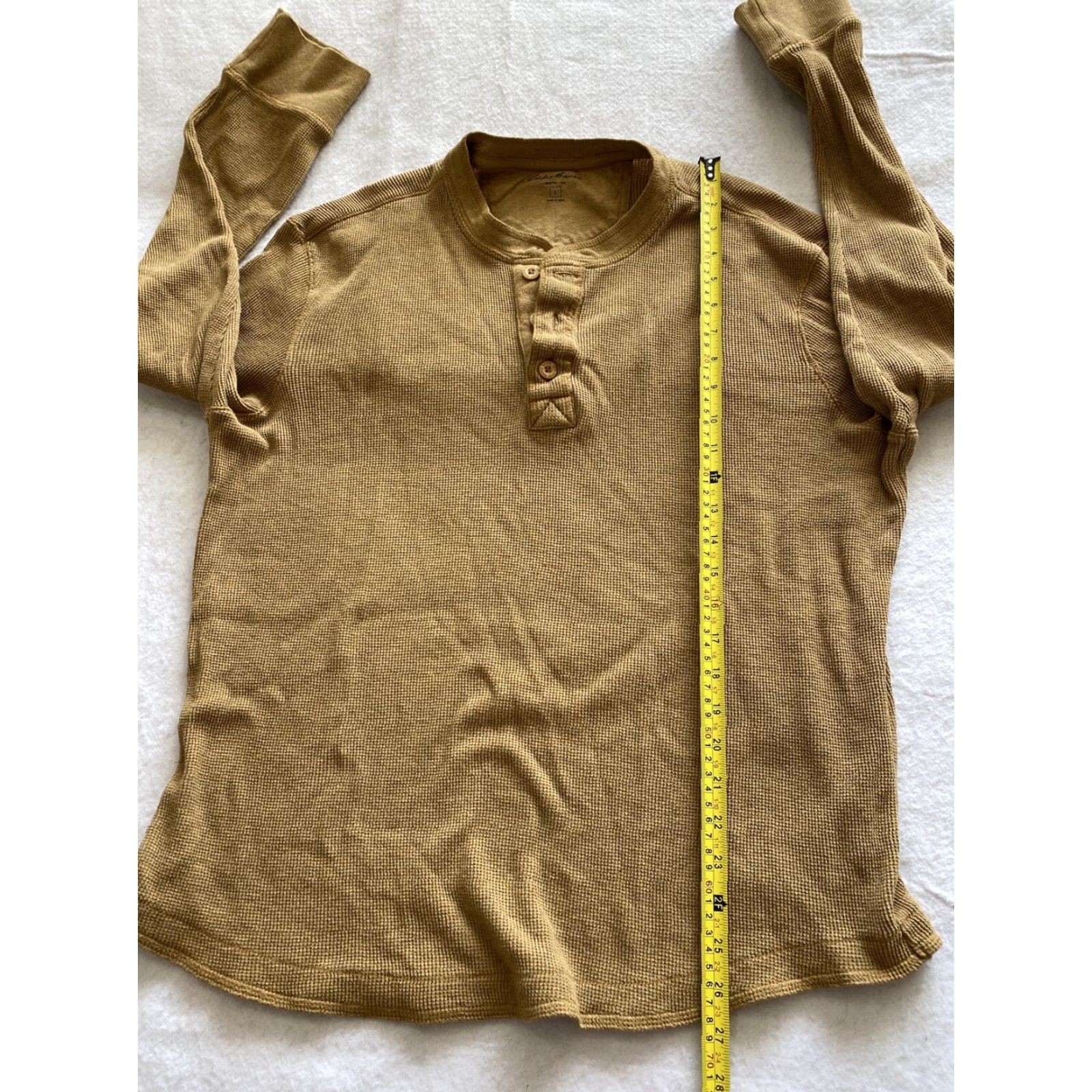 Eddie Bauer Eddie Bauer Thermal Shirt Mens L Brown Long Sleeve Knit Henley Logo Solid Regular Fit Machine Washable Top Tee Size US L / EU 52-54 / 3 - 6 Thumbnail