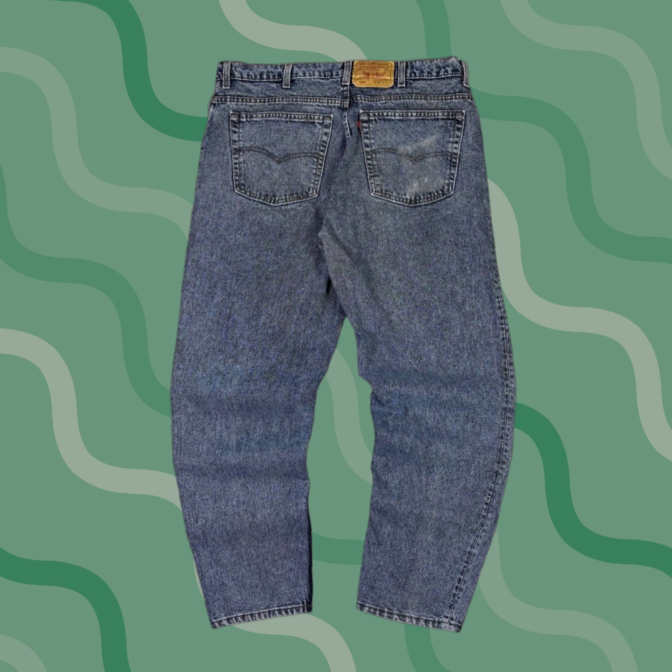 Levi's VINTAGE Levi's 550 Jeans Slim Relaxed Tapered Fit 38x32 Blue Denim USA 90s Mens Size US 38 / EU 54 - 1 Thumbnail
