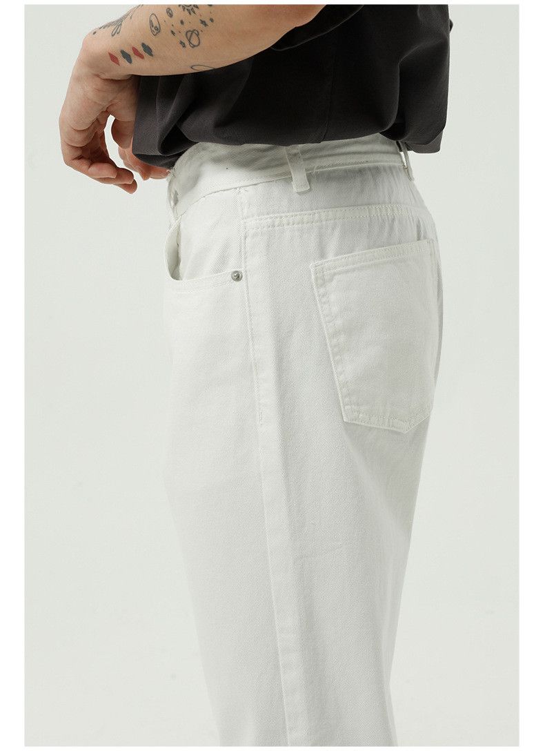 Japanese Brand Men's Japanese Retro White Slim Fit Simple Jeans Size US 32 / EU 48 - 3 Thumbnail