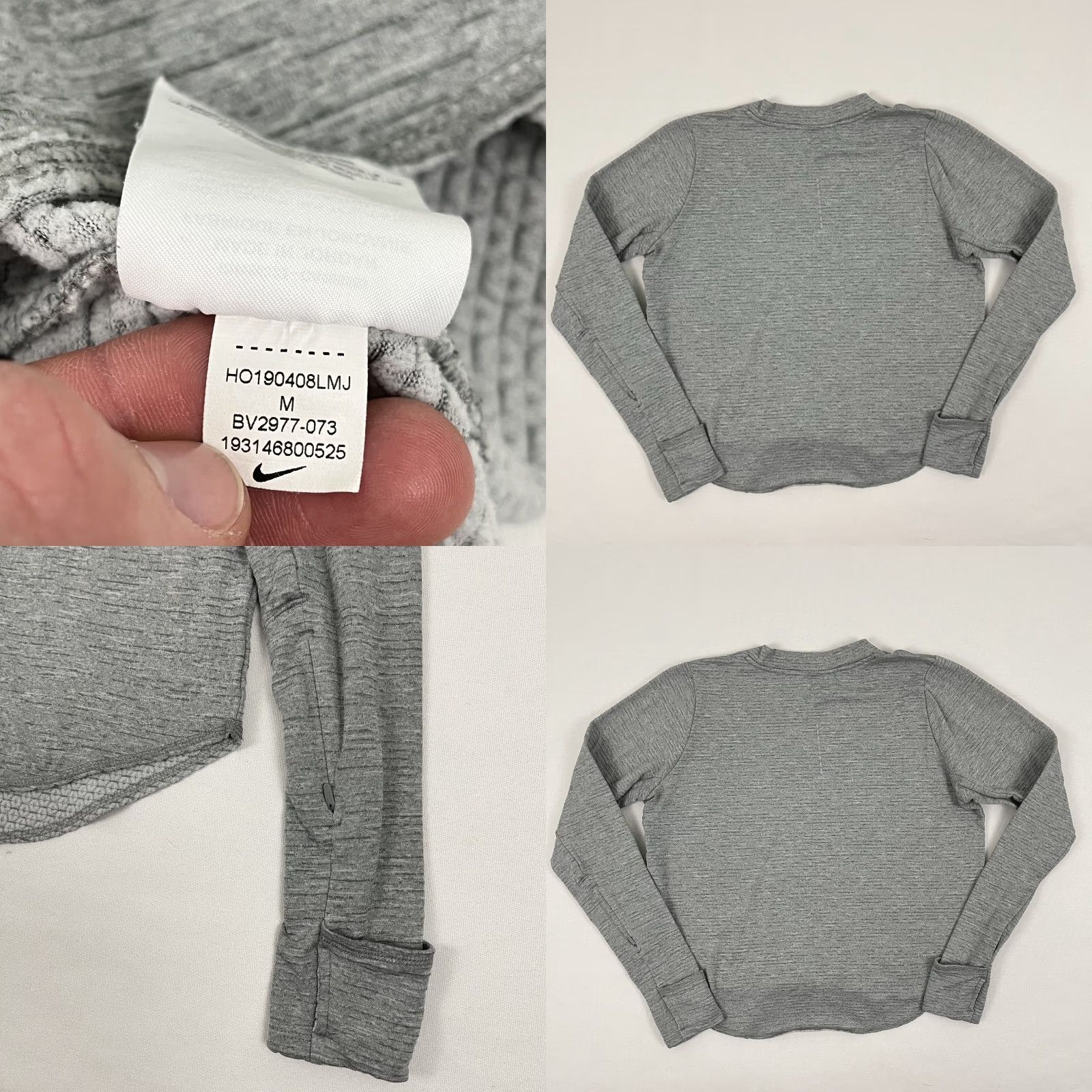 Nike **Women's Medium Nike Dri-Fit Element Grey Long Sleeve Crop Top** User: **Women's Medium Nike Dri-Fit Element Gray Long Sleeve Cropped Shirt** Size M / US 6-8 / IT 42-44 - 8 Thumbnail