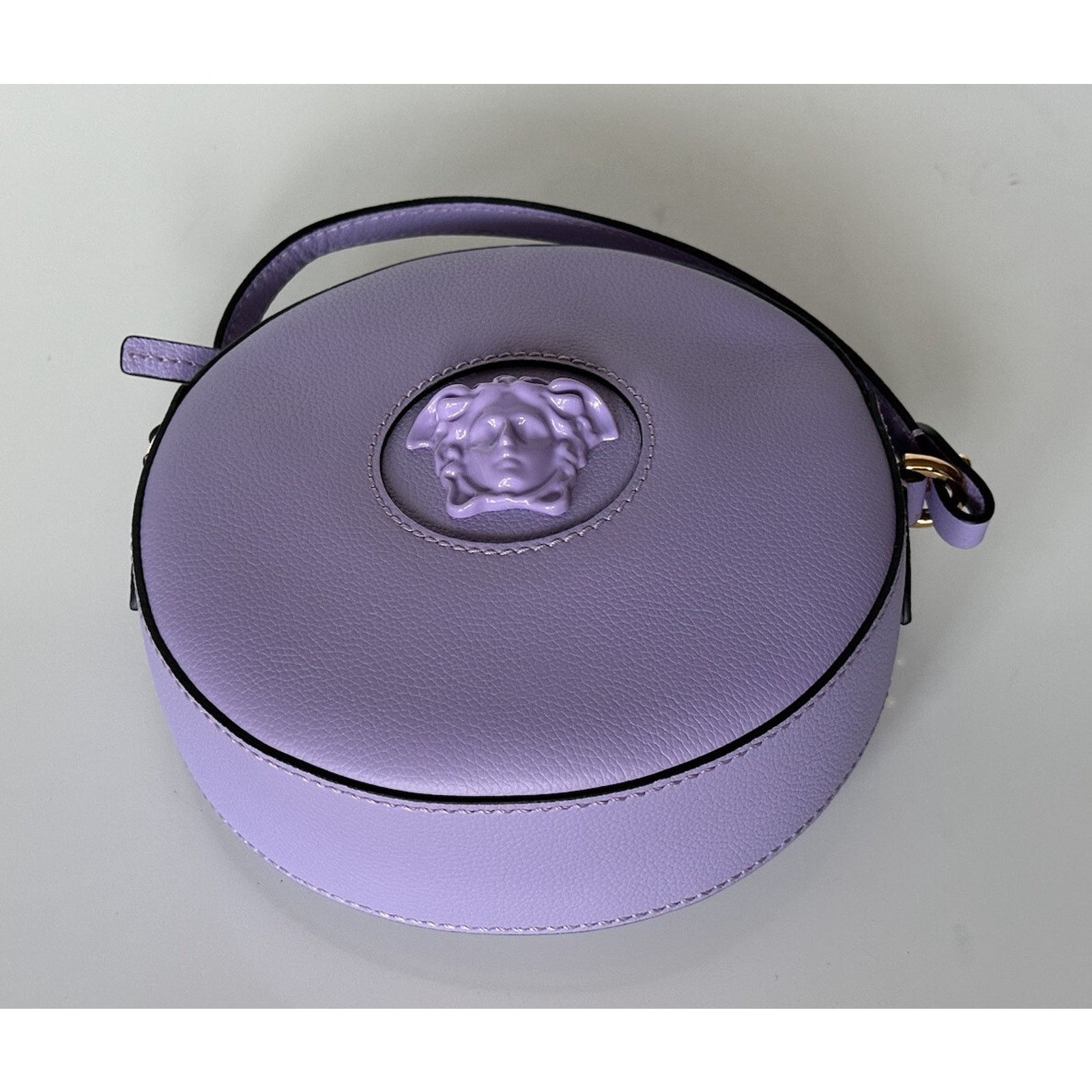 Versace Versace Medusa Leather Round Lilac Crossbody Bag DBFI050 Size ONE SIZE - 6 Thumbnail