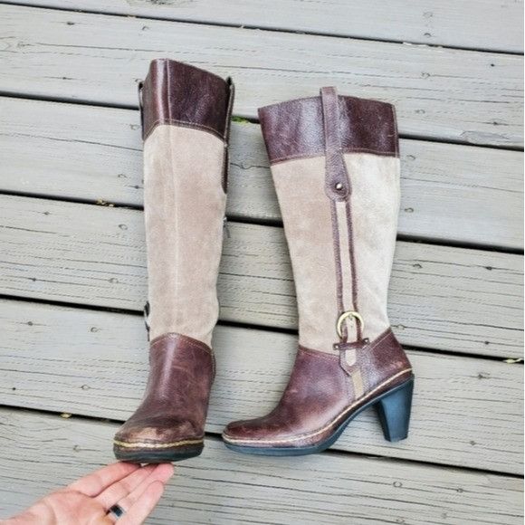 Naturalizer Naturalizer N5 Dayton Dandy Brown Leather Tan Suede Boots Size US 8 / IT 38 - 8 Thumbnail