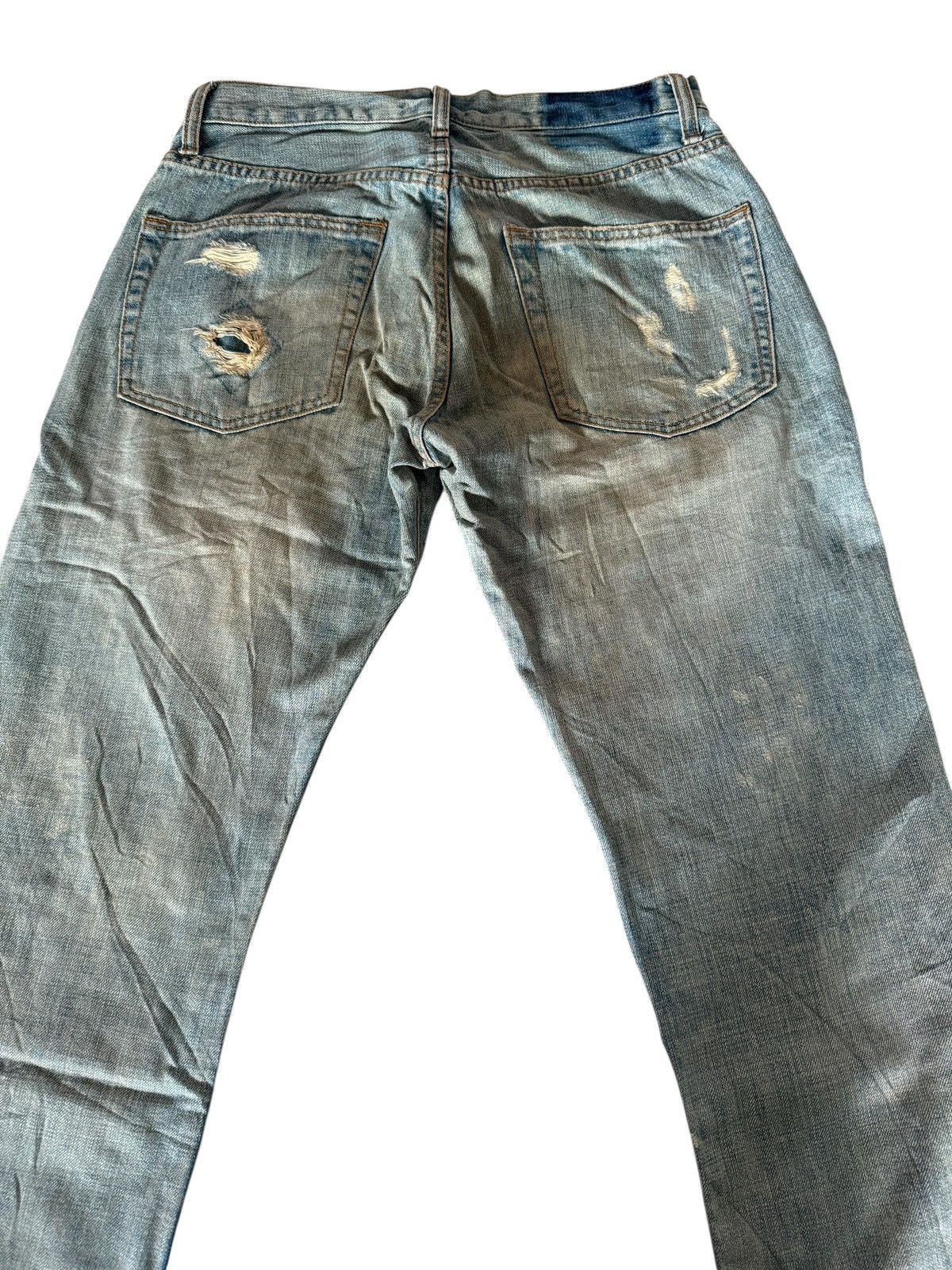 Japanese Brand Japanese Ykk New Max Faded Distressed Rare Design Denim Size US 29 - 12 Thumbnail