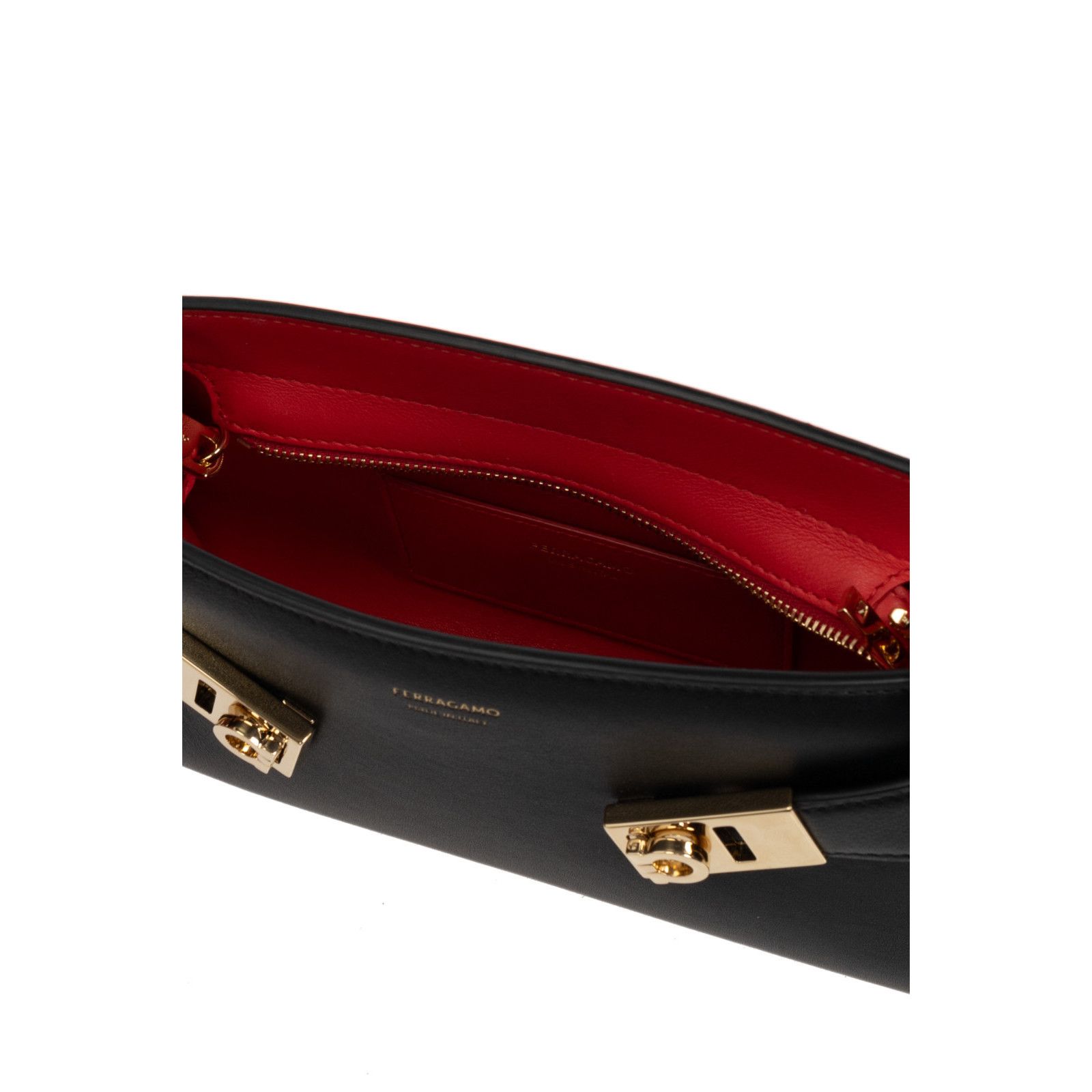 Salvatore Ferragamo FERRAGAMO Hug Black Leather Shoulder Bag New & Authentic Size ONE SIZE - 4 Thumbnail