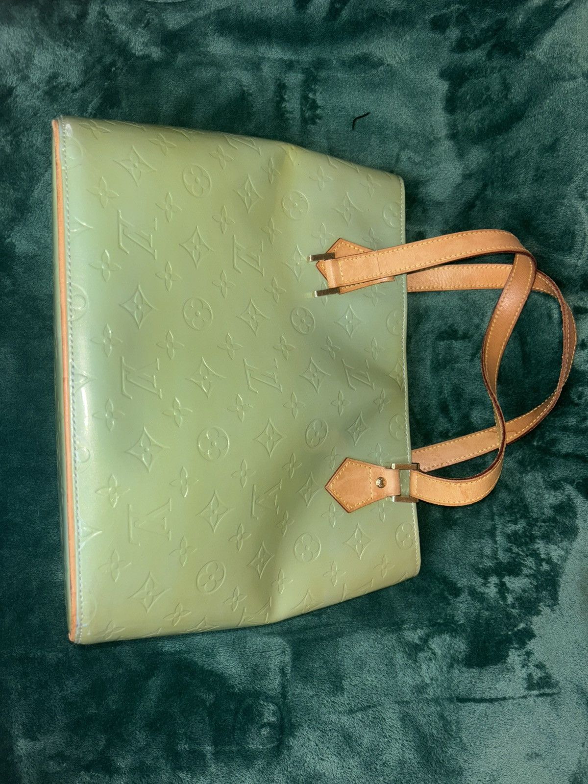 Louis Vuitton Louis Vuitton Green Monogram Vernis Houston Hand Bag Size ONE SIZE - 5 Thumbnail