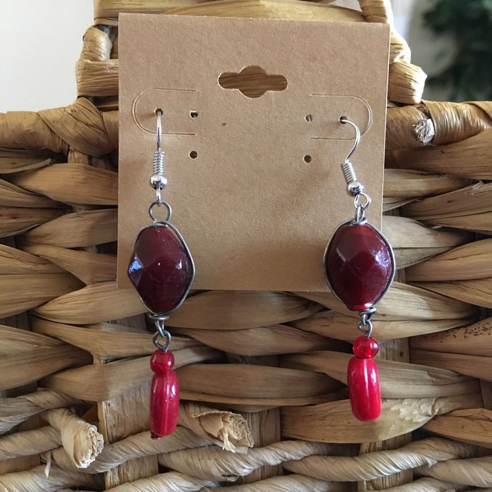 Vintage Vintage repurpose wired glass stone earrings Size ONE SIZE - 1 Thumbnail