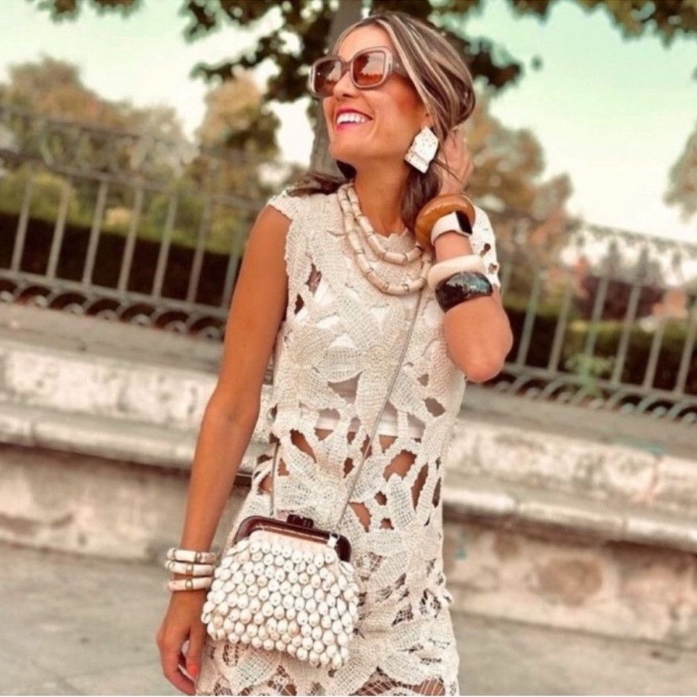 Zara 🦋 Bloggers Favorite 🦋 NWT Zara Asymmetric Crochet Dress S Size S / US 4 / IT 40 - 4 Thumbnail