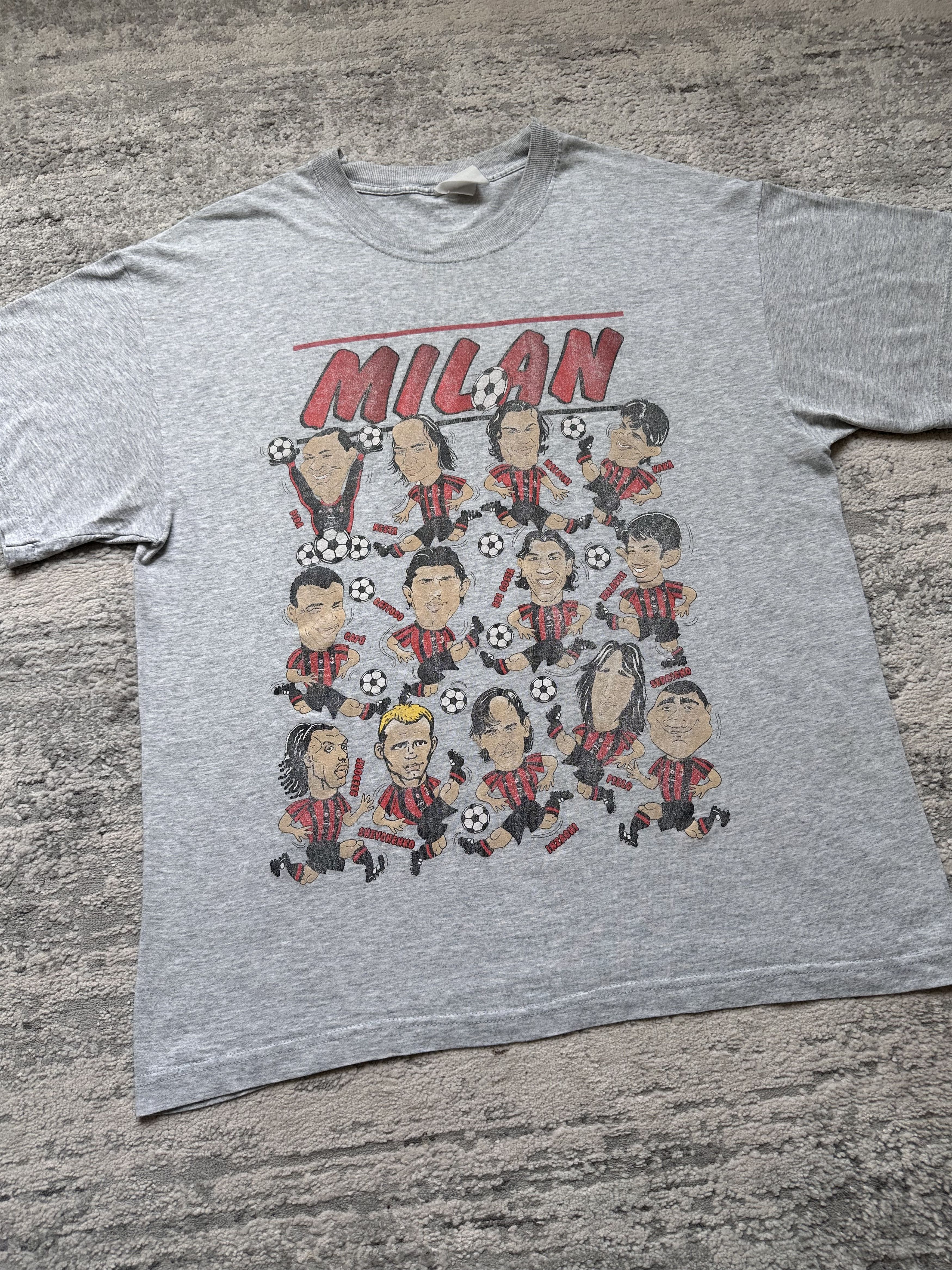 Vintage Rare Vintage AC Milan Team Caricature Graphic T-Shirt Soccer Size US L / EU 52-54 / 3 - 2 Thumbnail