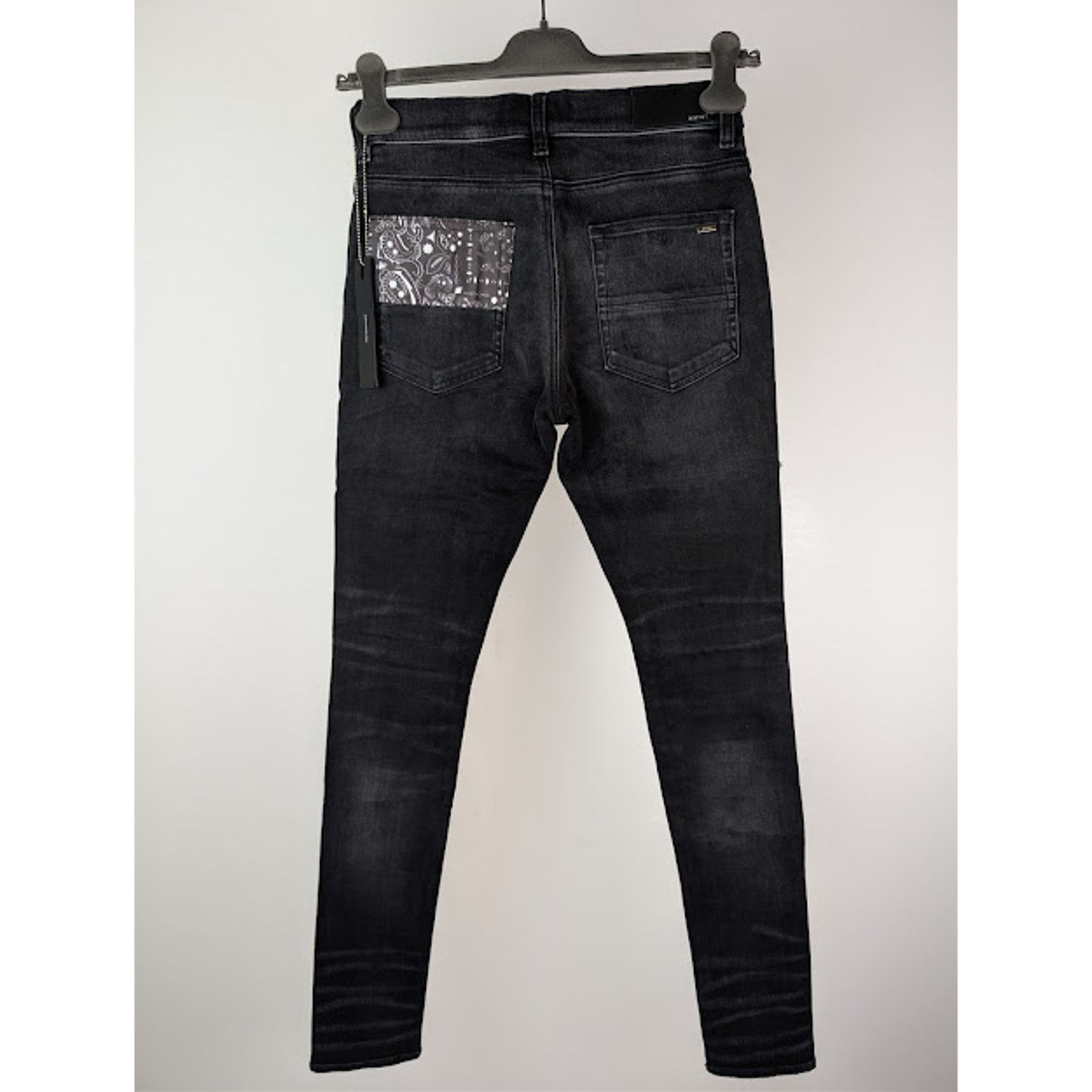 Amiri o1rshd1 Vintage Bandana Artpatch Skinny Denim Jeans Black Size US 36 / EU 52 - 18 Thumbnail