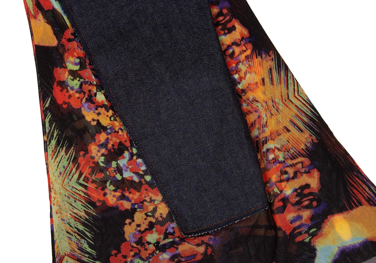 Jean Paul Gaultier Psychedelic Pattern Power Net Flare Denim Pants Blue 46 Size US 30 / EU 46 - 8 Thumbnail