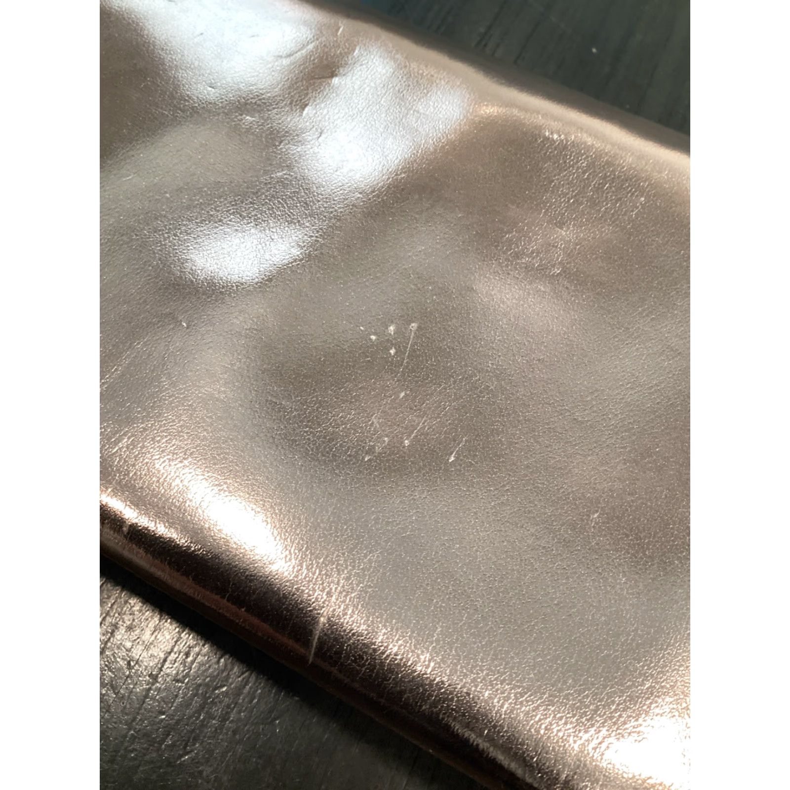 Vintage VINTAGE No — Ivanka Trump Metallic Gold Faux Leather Fold-In Chain Strap Clutch Shoulder Bag — Small — Gold Tone Hardware — Women’s Designer Handbag Size ONE SIZE - 7 Thumbnail