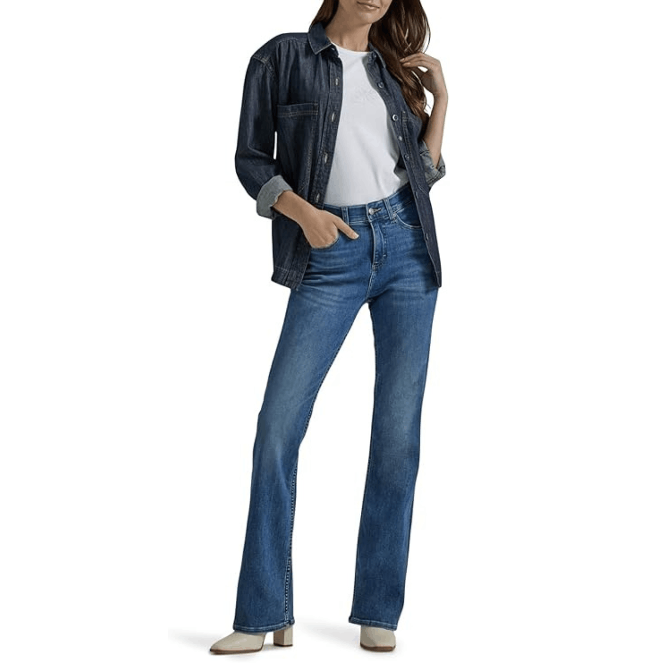 Lee Lee Women's Ultra Lux Comfort with Flex Motion Bootcut Jeans Size 34" / US 12 / IT 48 - 1 Thumbnail
