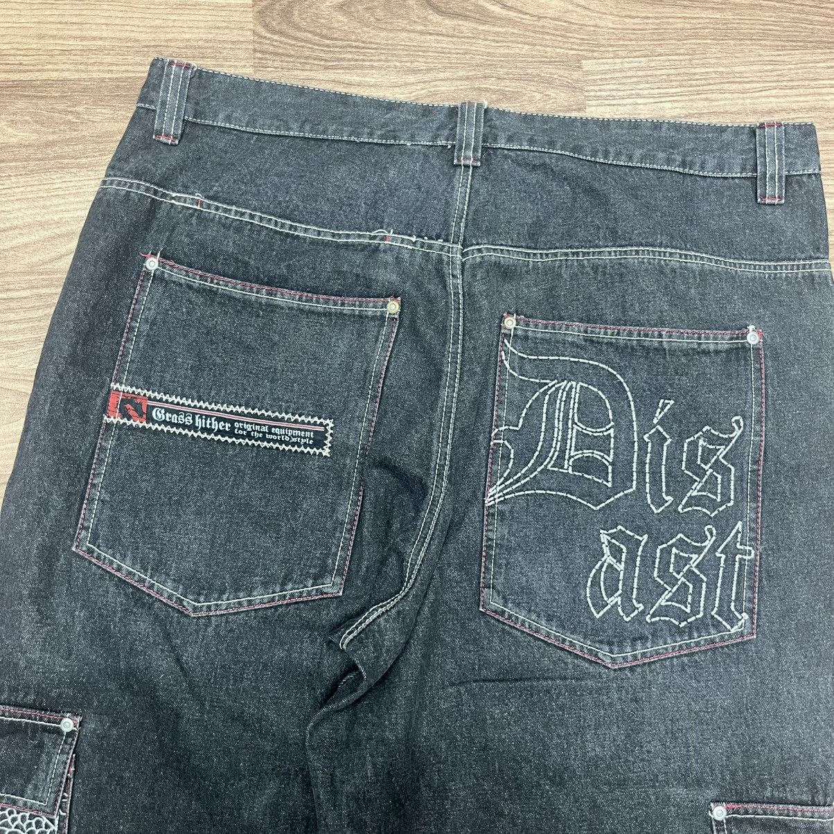 Other Vintage 90s Grass Hither Embroidery Baggy Cargo Black Size US 42 / EU 58 - 8 Thumbnail