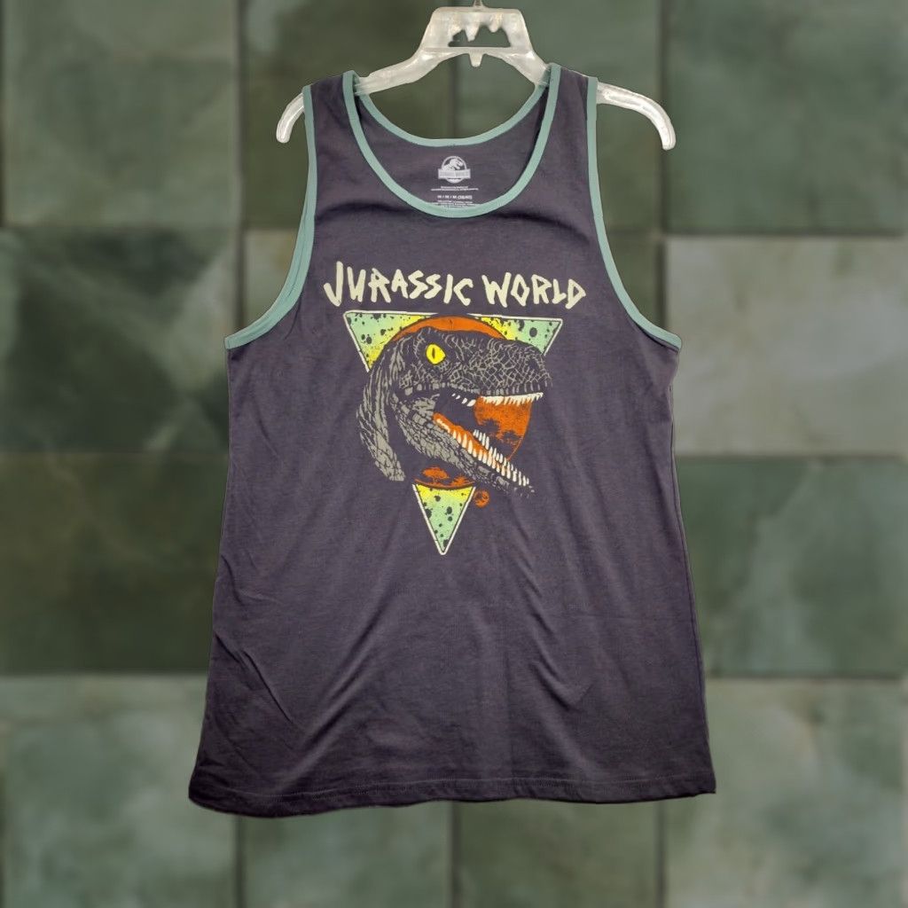 Vintage Jurassic World Tank Top Mens Medium Black Retro Logo Jurassic Park 100% Cotton Size US M / EU 48-50 / 2 - 1 Thumbnail