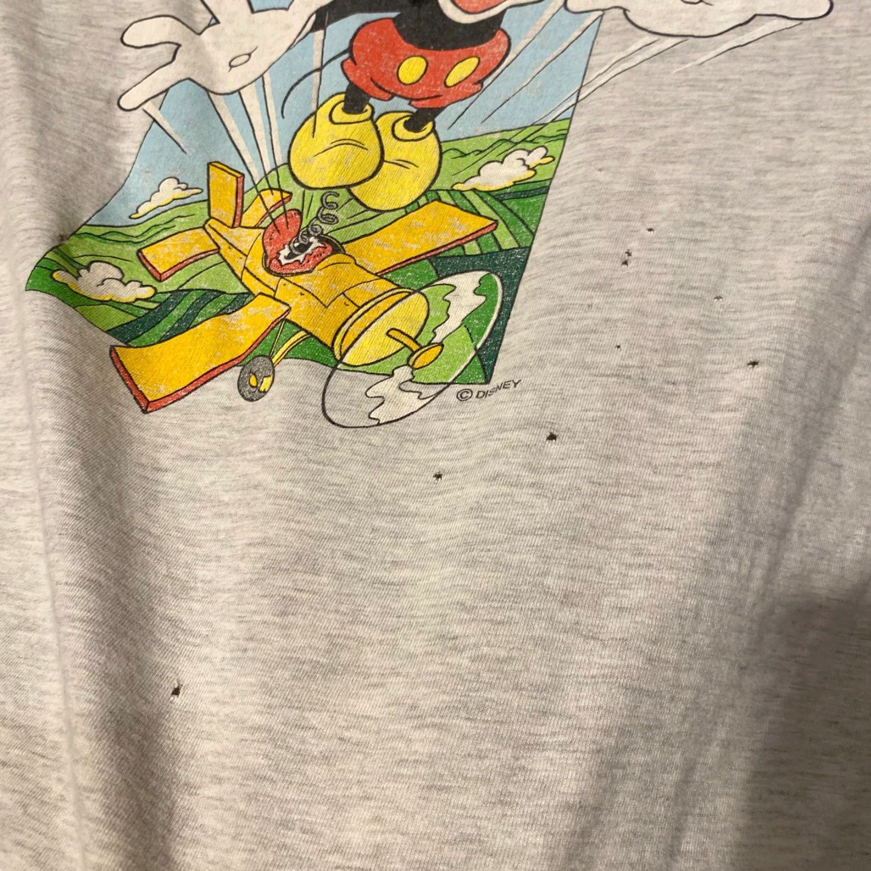 Hanes VINTAGE Hanes T-Shirt Mickey Mouse 90s Logo Graphic Print Short Sleeve Crew Neck Gray L Mens Size US L / EU 52-54 / 3 - 5 Thumbnail