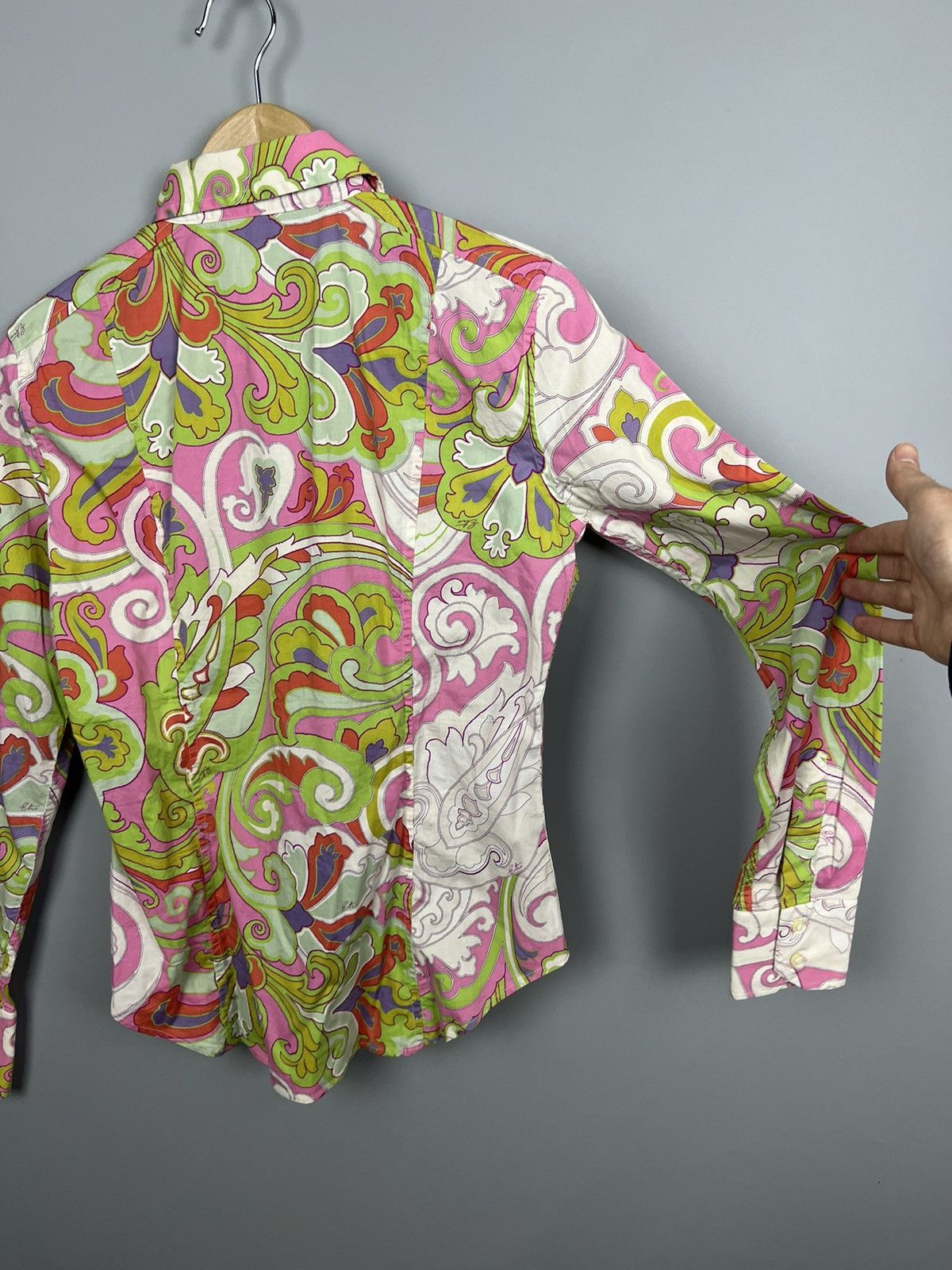 Etro Etro 46 Blouse Shirt Top Neutral Paisley floral print Size L / US 10 / IT 46 - 13 Thumbnail