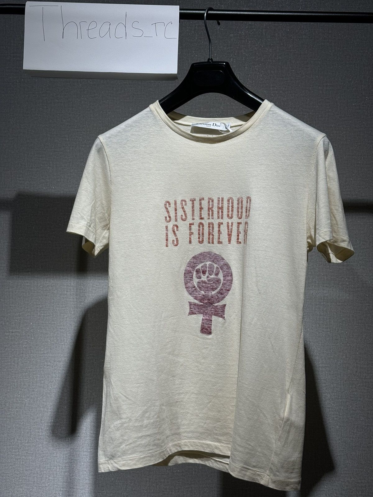 image of Christian Dior 'sisterhood Is Power' T-Shirt in Cream, Women's (Size XS)