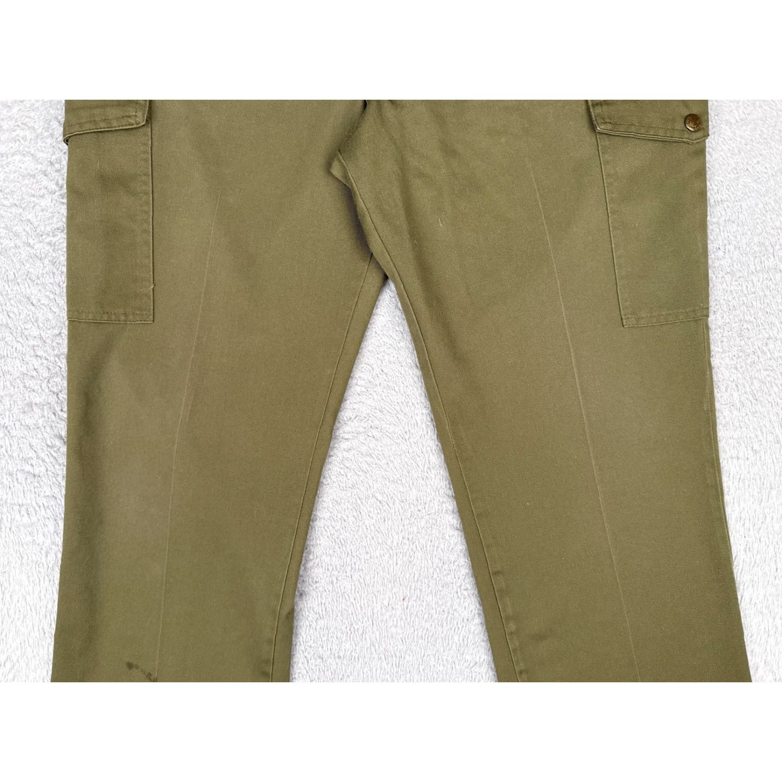Vintage Boy Scouts Of America Cargo Pants Men 33x25 Green Twill Straight Utility Pants Mens Green Cargo Pants Size US 33 - 3 Thumbnail