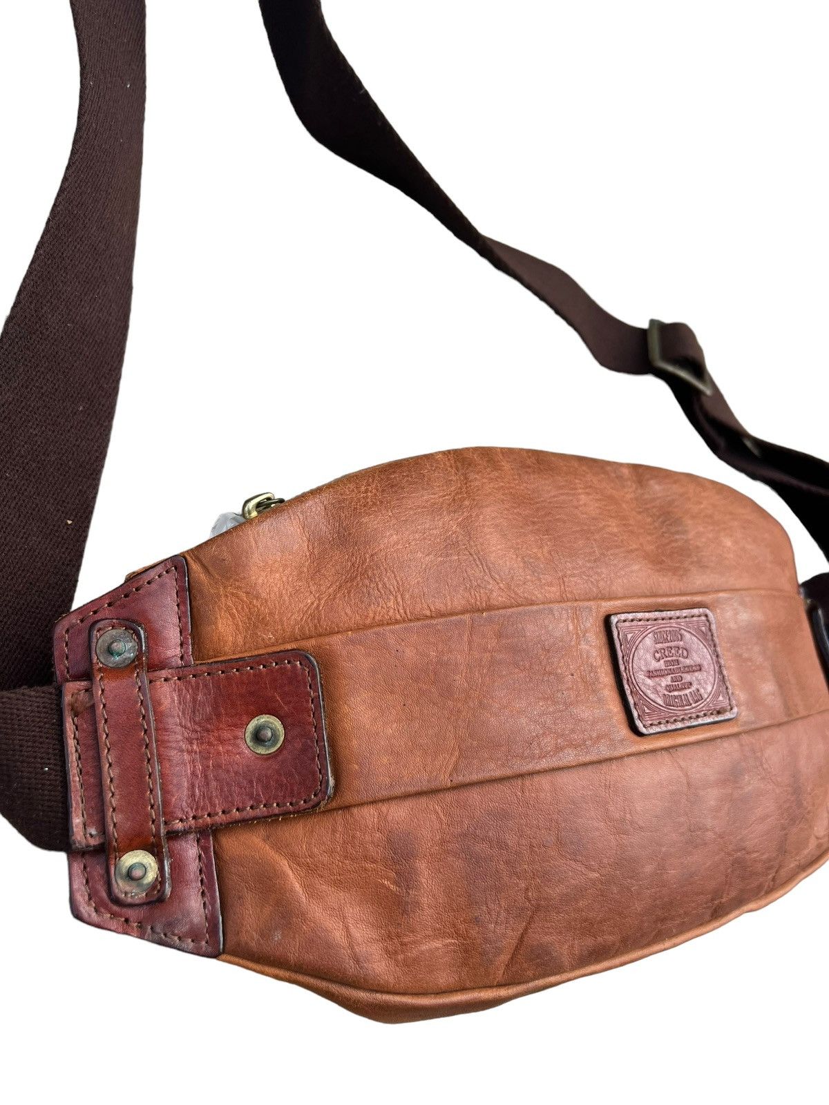 Leather Creed Japan Stains Patina Leather Chest Bag Size ONE SIZE - 11 Thumbnail