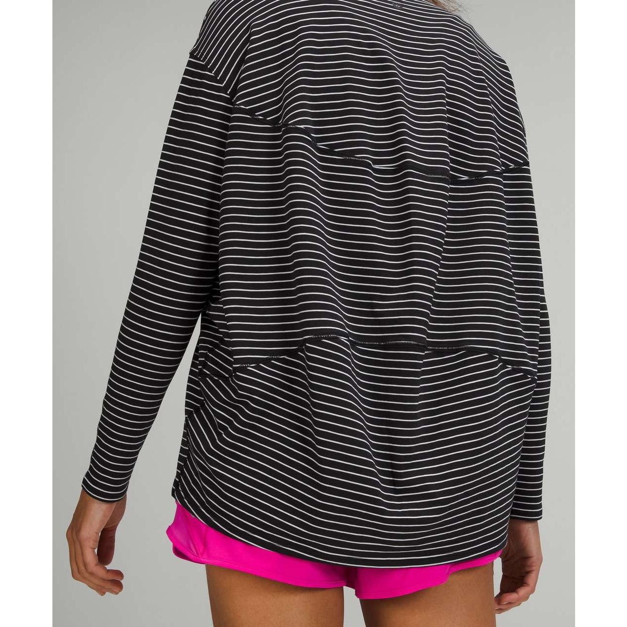 Lululemon Lululemon Black White Striped Hi-Lo Boat Neck 10 - C009 Size L / US 10 / IT 46 - 5 Thumbnail