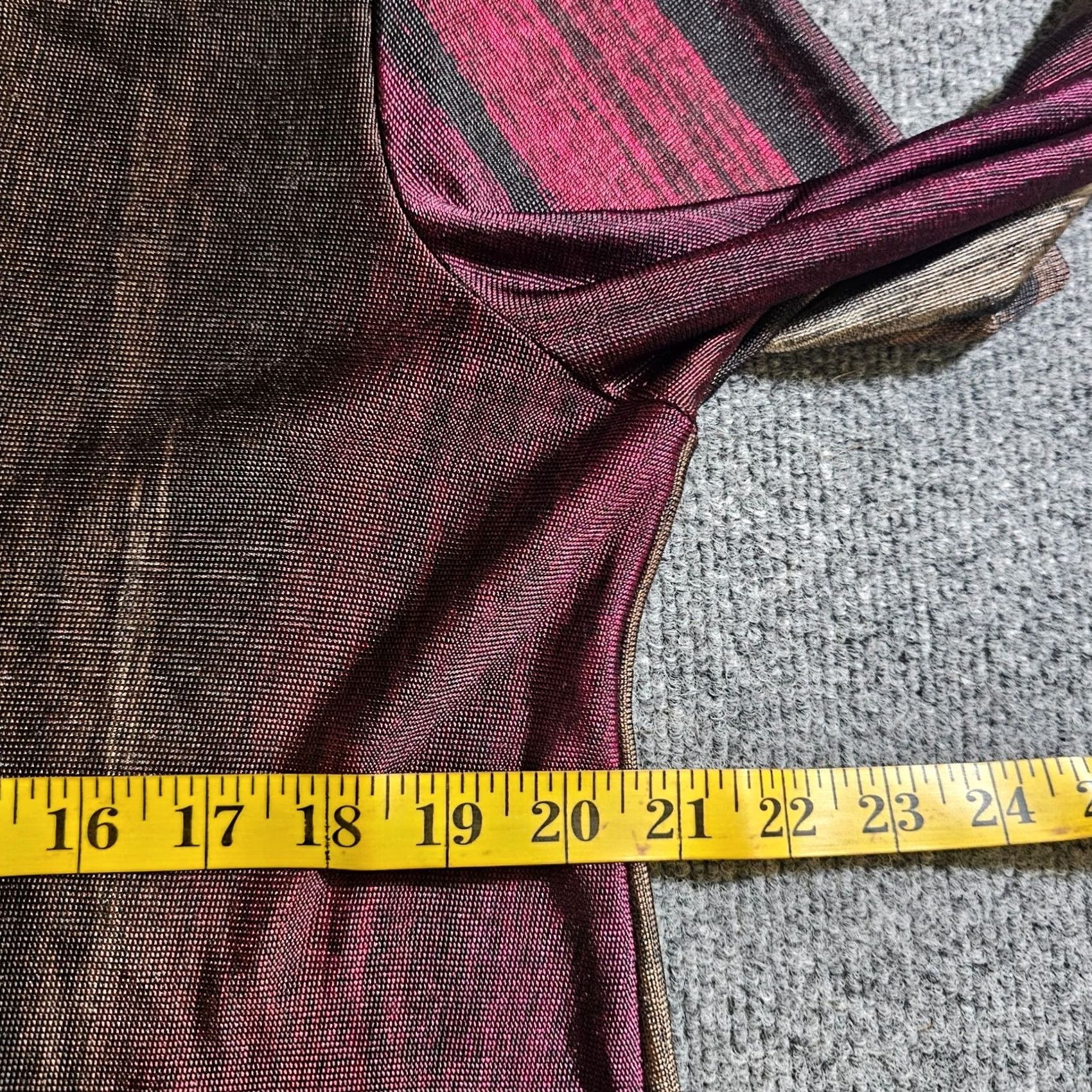Vintage Clara Sun Woo Top Womens XL Red Black Stripe Slinky No Iron Stretch Casual Shirt Size XL / US 12-14 / IT 48-50 - 5 Thumbnail