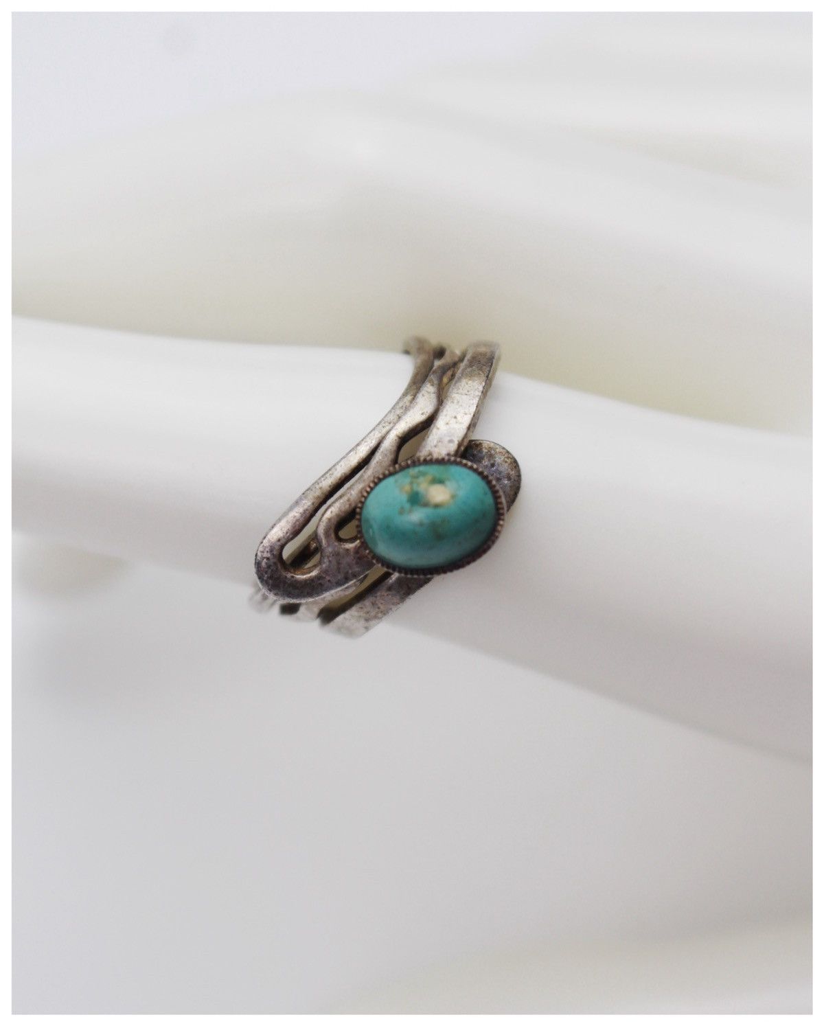 Vintage 2000S JAPANESE MADE TURQUOISE WAVE WRAP RING Size ONE SIZE - 2 Thumbnail