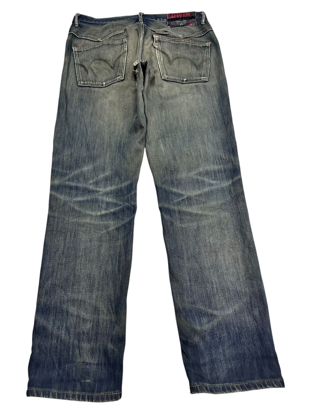 Edwin Edwin Vintage Distressed Straight Loose With Faded Wash Size US 33 - 2 Thumbnail