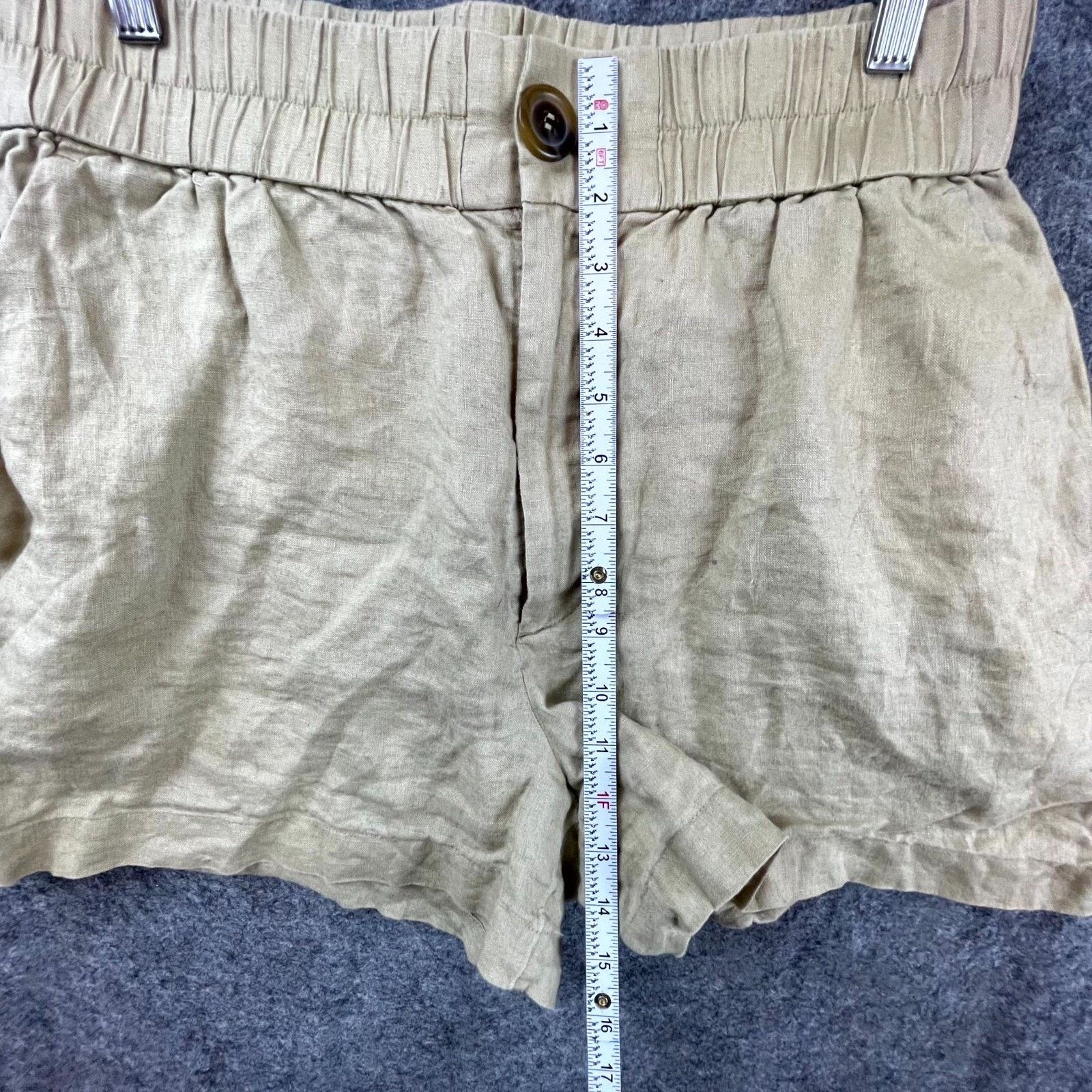 & Other Stories & Other Stories Shorts Womens 8 Beige Linen Elastic Waist Size 30" / US 8 / IT 44 - 4 Thumbnail