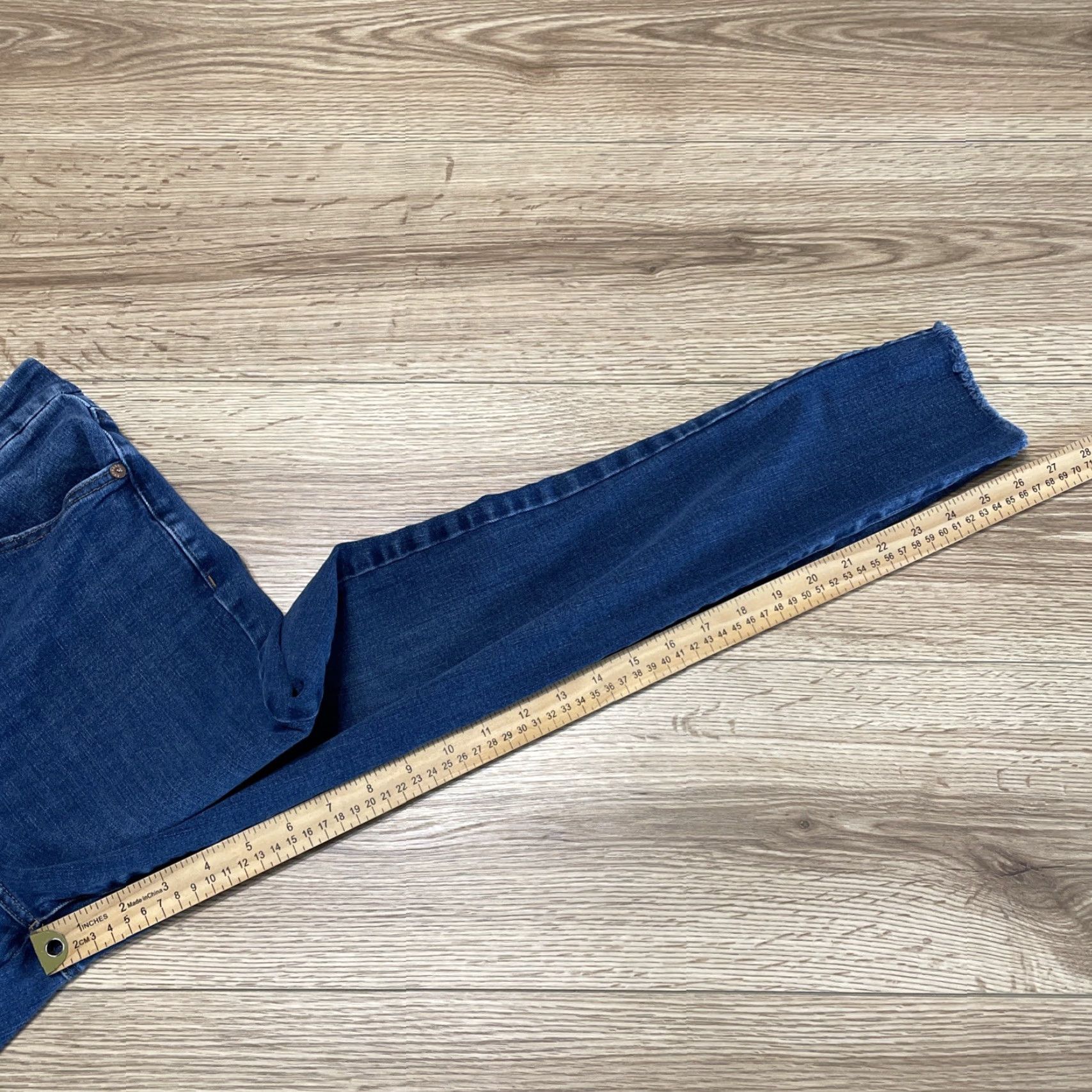 Express Express Skinny High Rise Blue Jeans Womens Medium M 6 8 10 Stretch Size 32" / US 10 / IT 46 - 6 Thumbnail