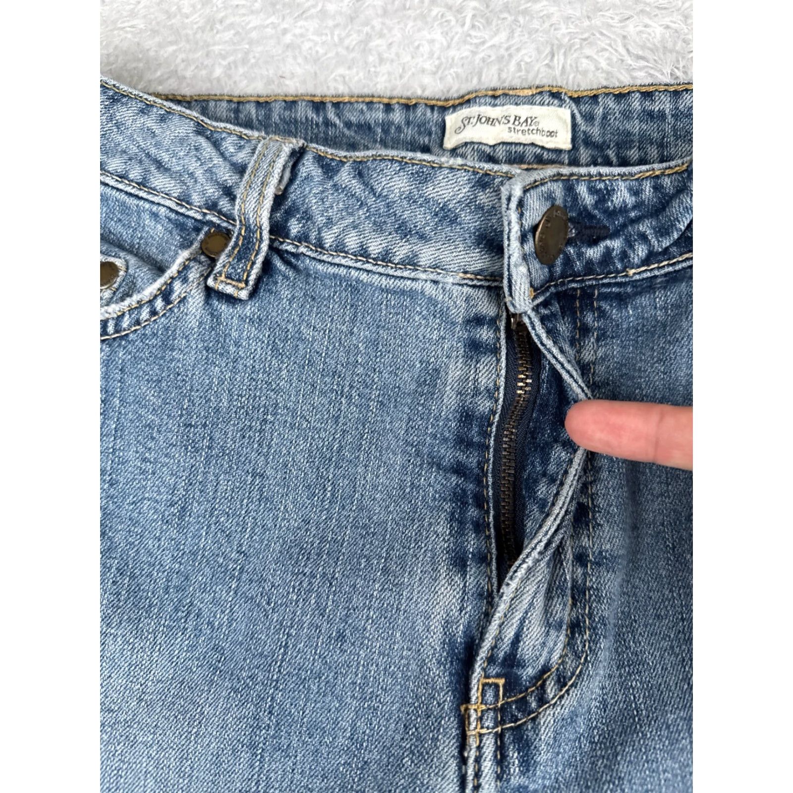 Vintage VINTAGE St. Johns Bay Women's Jeans Bootcut 12 Blue Denim Cotton Blend Medium Wash 30x30 Size 34" / US 12 / IT 48 - 5 Thumbnail