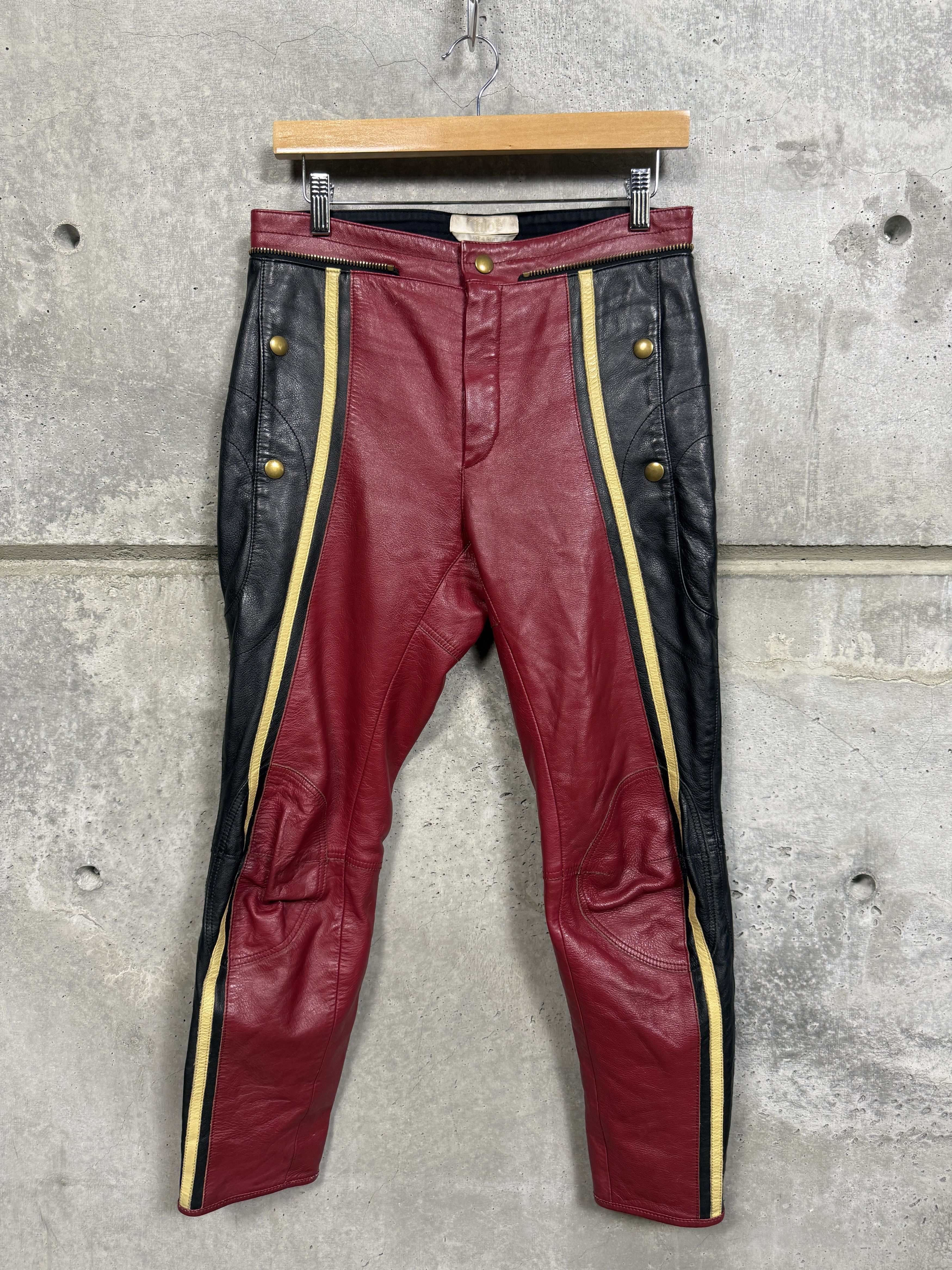 Chloe $2995 Chloe FW16 Leather Moto Pants Size 25" / US 0 / IT 36 - 1 Thumbnail