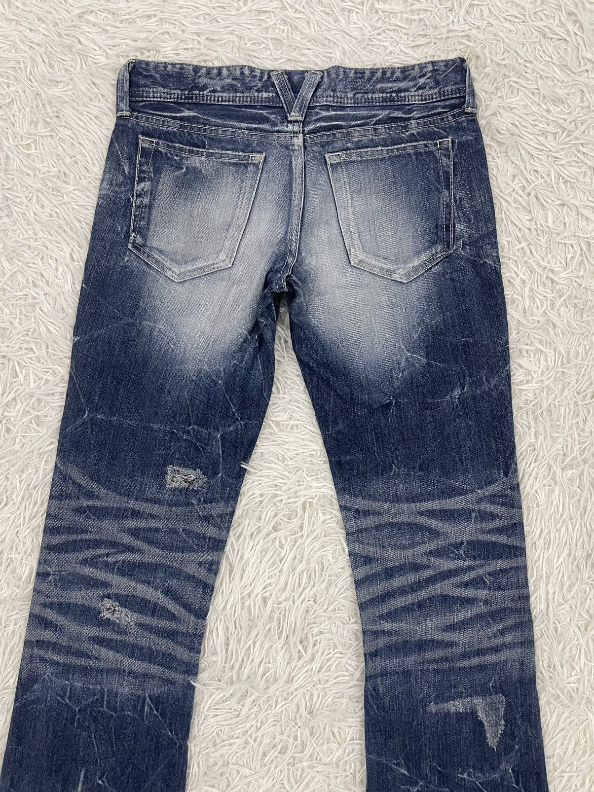 Vanquish Vanquish Gold Distress Flair Jeans Pant Made in Japan Size 31" - 7 Thumbnail