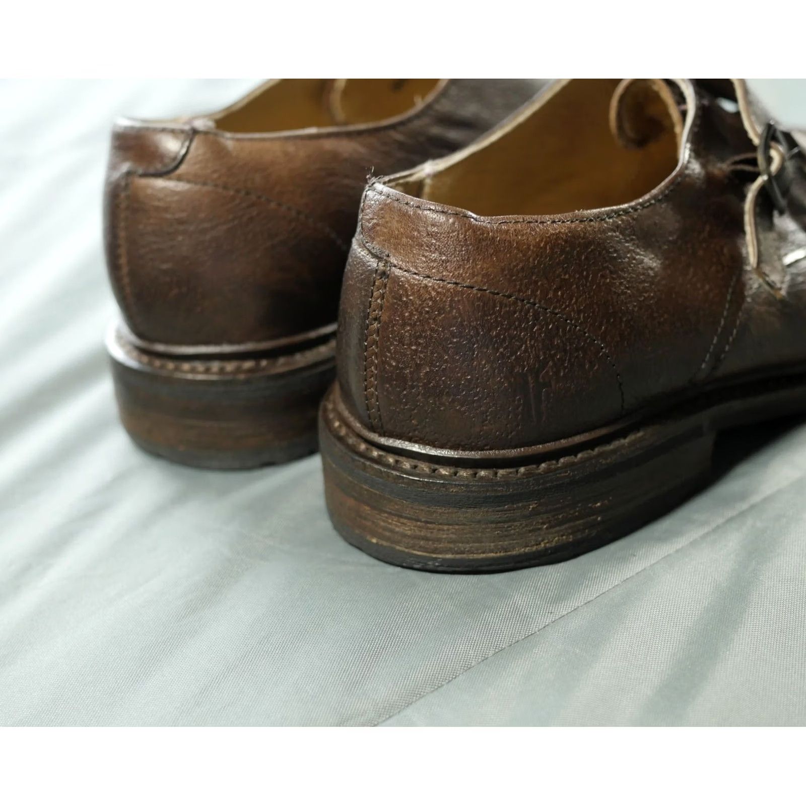 Frye Frye Shoes Mens 7.5 Brown Double Monk Straps Derby Dress Casual Chunky Leather Cap Toe Wingtip Size ONE SIZE - 5 Thumbnail