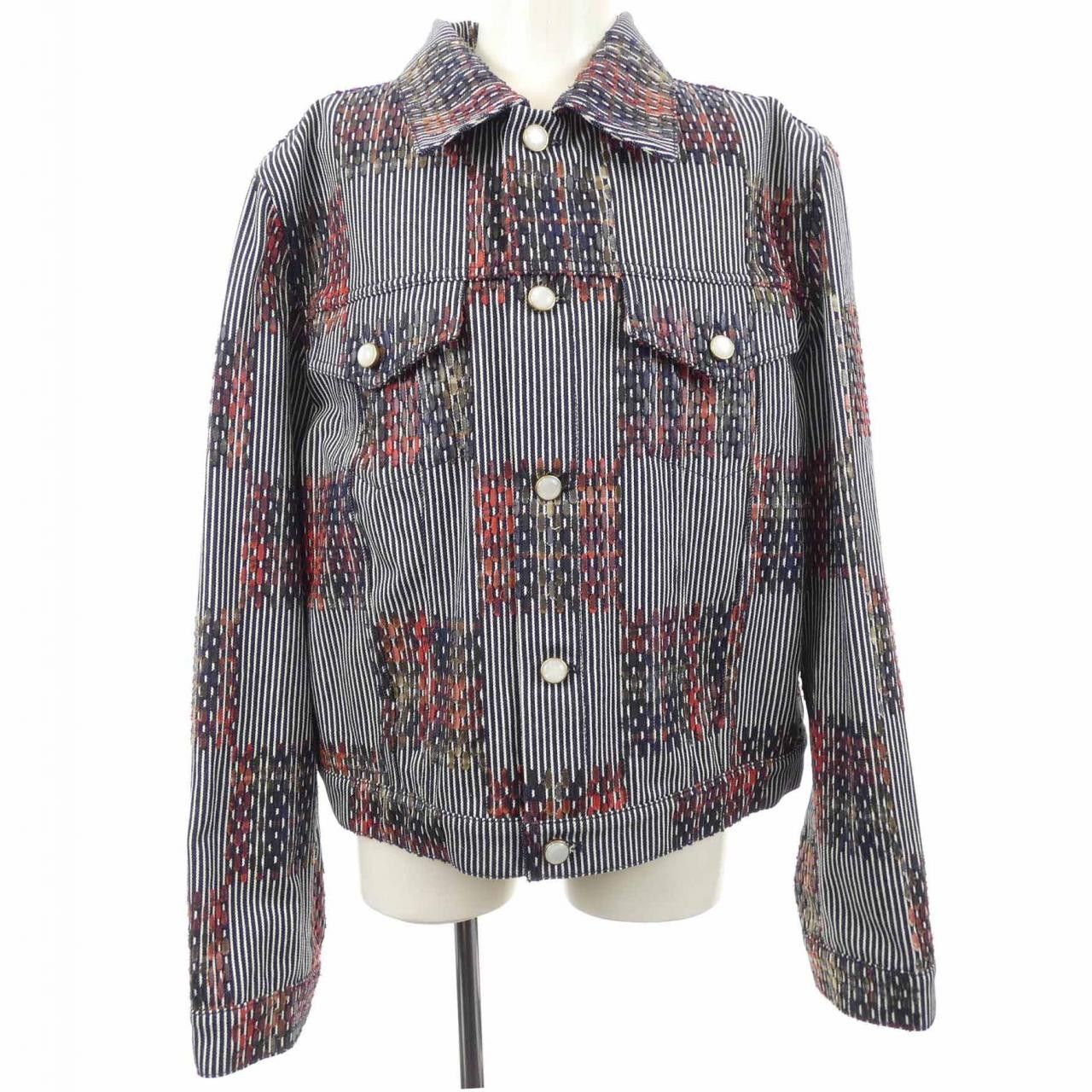 Louis Vuitton Louis Vuitton Louis Vuitton Hickory Damier Denim Jacket Textile Outerwear HRA76WMJP DUTY FREE for USA Size ONE SIZE - 1 Thumbnail