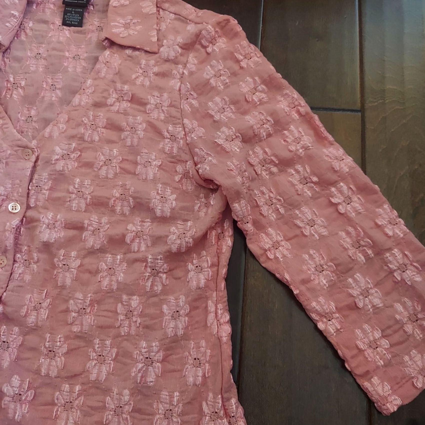 Vintage INC International Concepts Pink Floral Button Up Jacket L Women Size L / US 10 / IT 46 - 7 Thumbnail