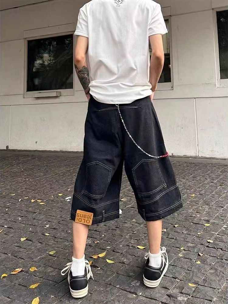 Jean × Vintage Inverted Waist Baggy Denim Shorts Size US 34 / EU 50 - 5 Thumbnail