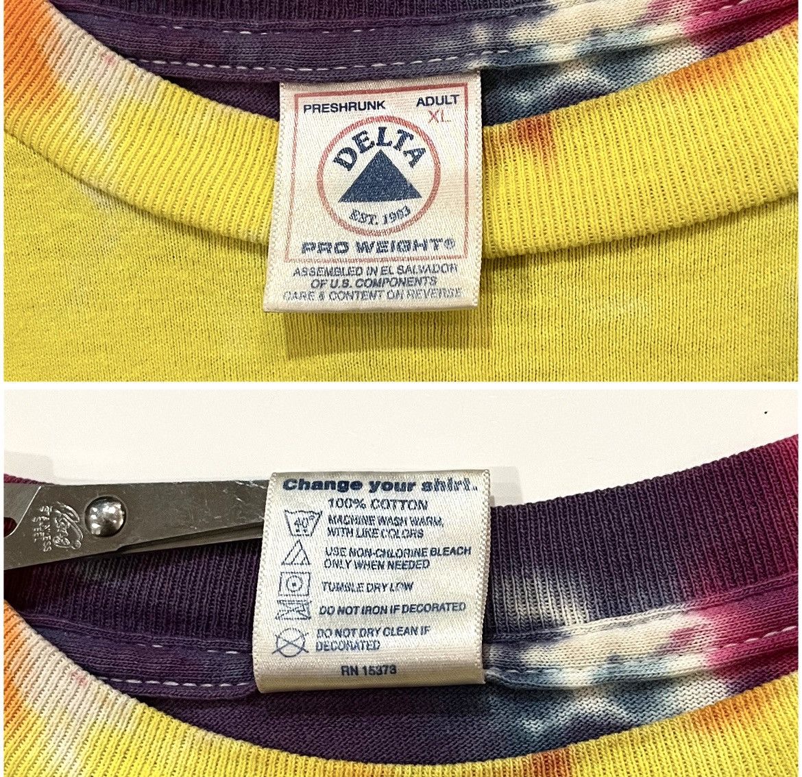 Vintage VINTAGE 00s PEACE SIGN HIPPIE TIE DYE JOHN LENNON SHIRT Size US XL / EU 56 / 4 - 3 Thumbnail
