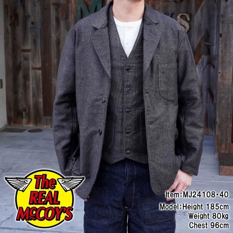 The Real McCoy's The Real McCoy Size 38Discharge Striped MOLESKIN Pepper and Size US M / EU 48-50 / 2 - 1 Thumbnail
