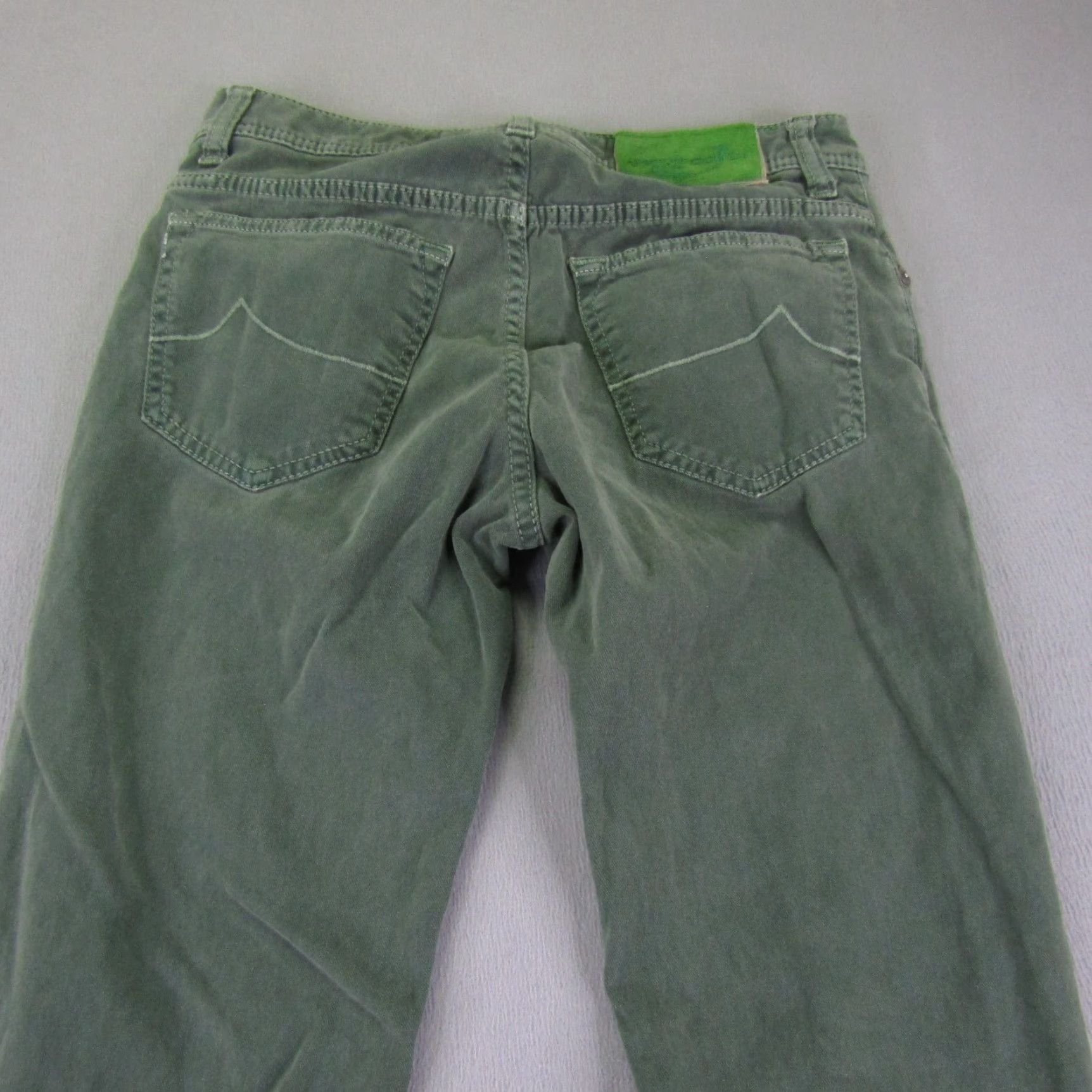 Jacob Cohen Jacob Cohen Pants Womens 30 Green Button Fly Handmade Slim Straight Italy Jeans Size 28" / US 6 / IT 42 - 6 Thumbnail