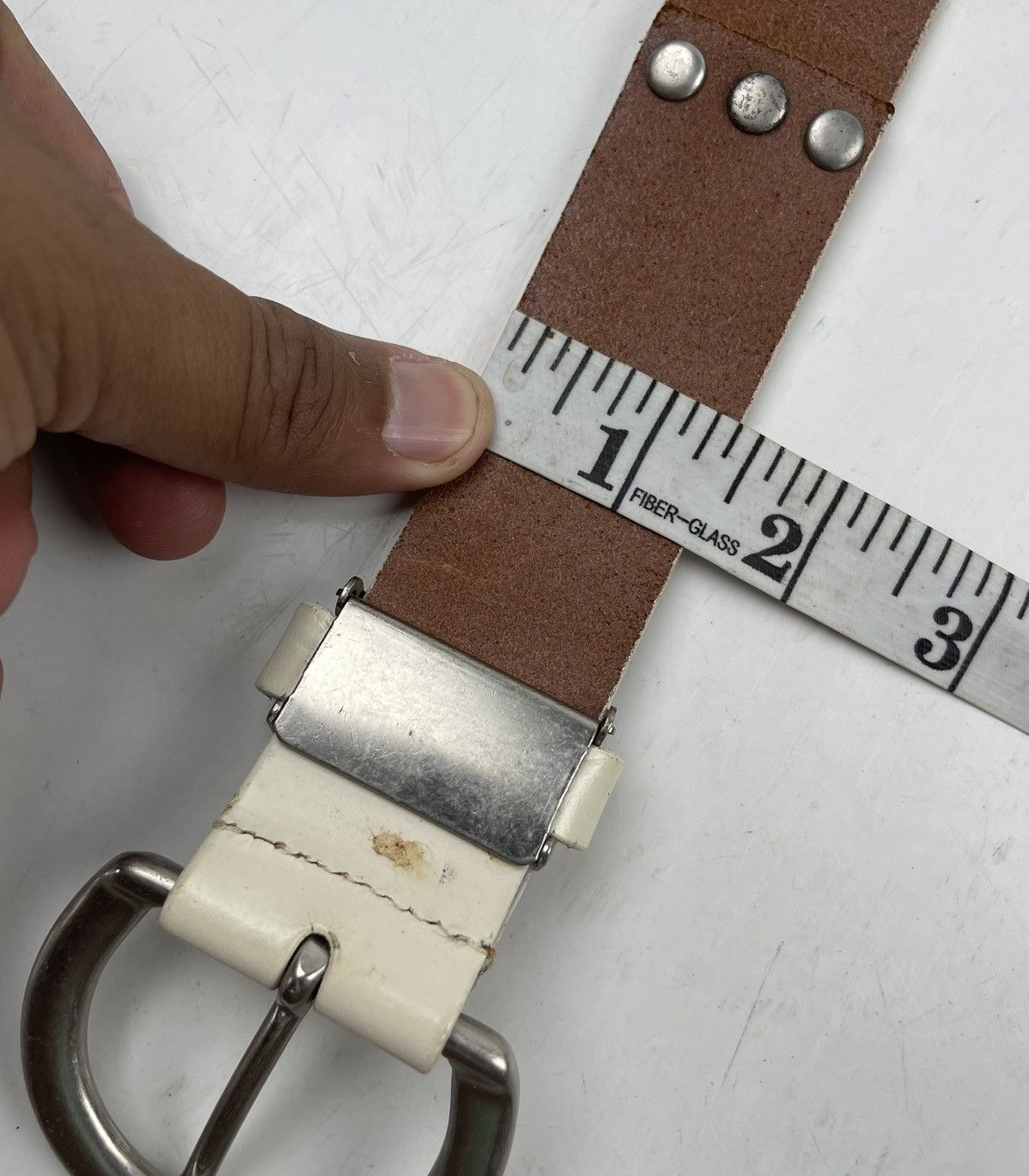 Japanese Brand studded leather belt tc39 Size 32 - 8 Thumbnail