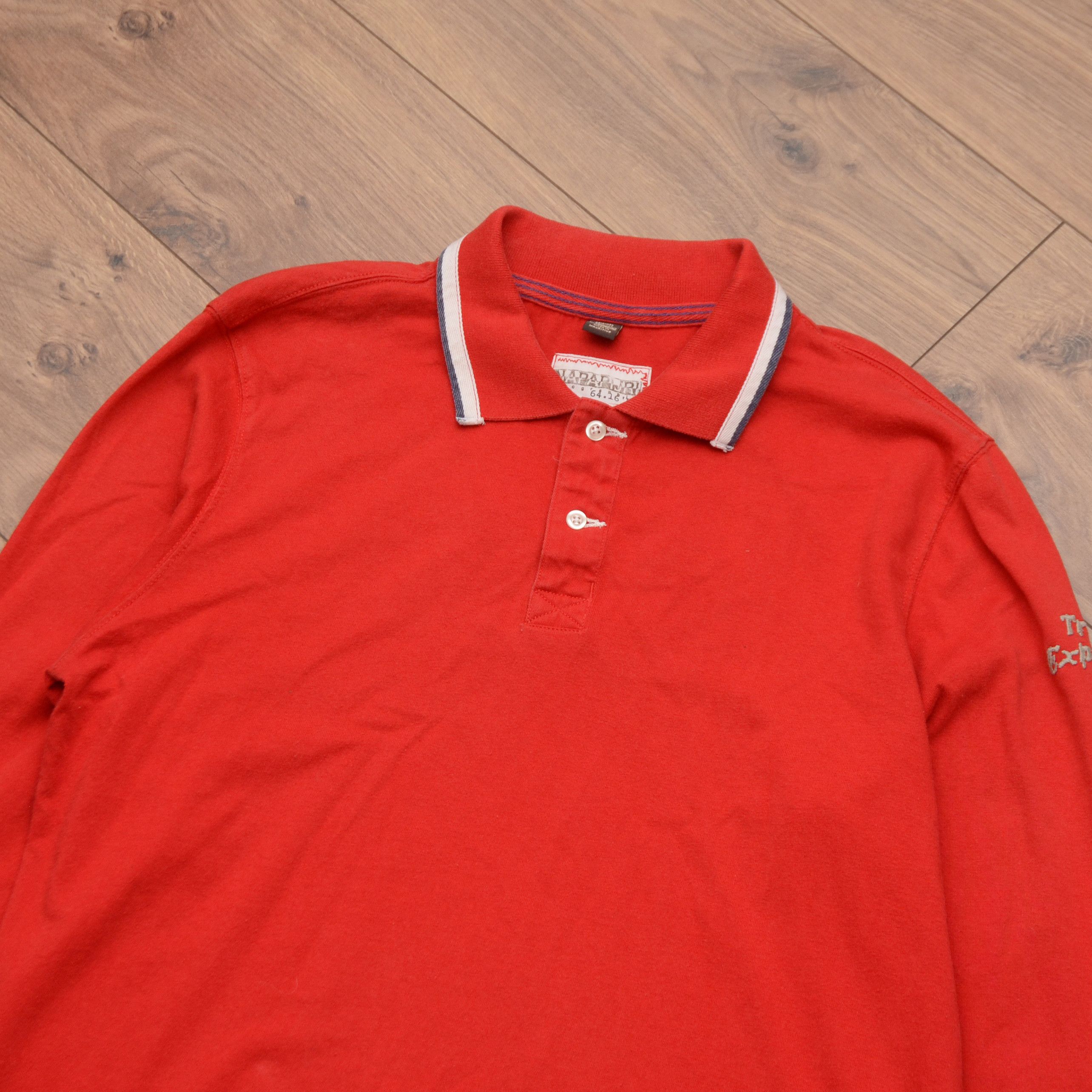 Napapijri Napapijri Long Sleeve Polo Shirt — Size XL — Red big logo Size US XL / EU 56 / 4 - 6 Thumbnail