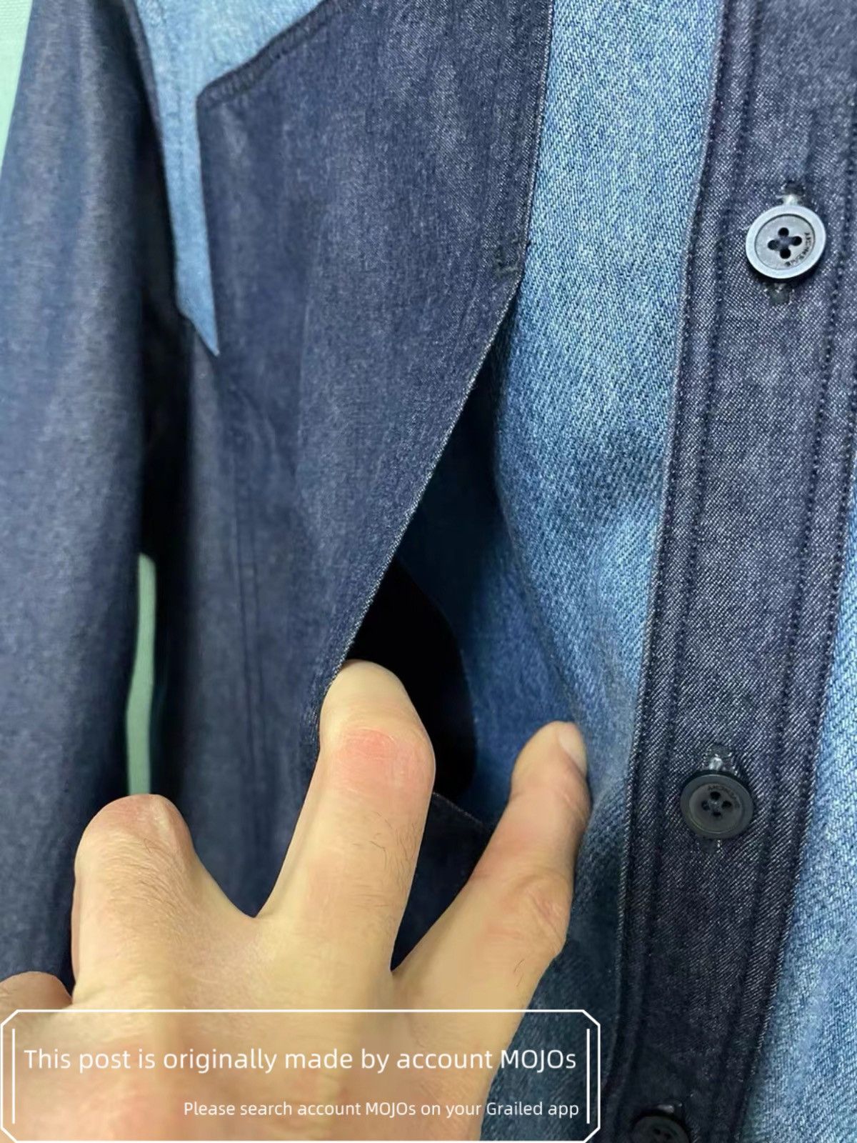 Givenchy Sz 41 Givenchy Raw & Wash Denim Joint Shirt mojos1654 Size US L / EU 52-54 / 3 - 3 Thumbnail