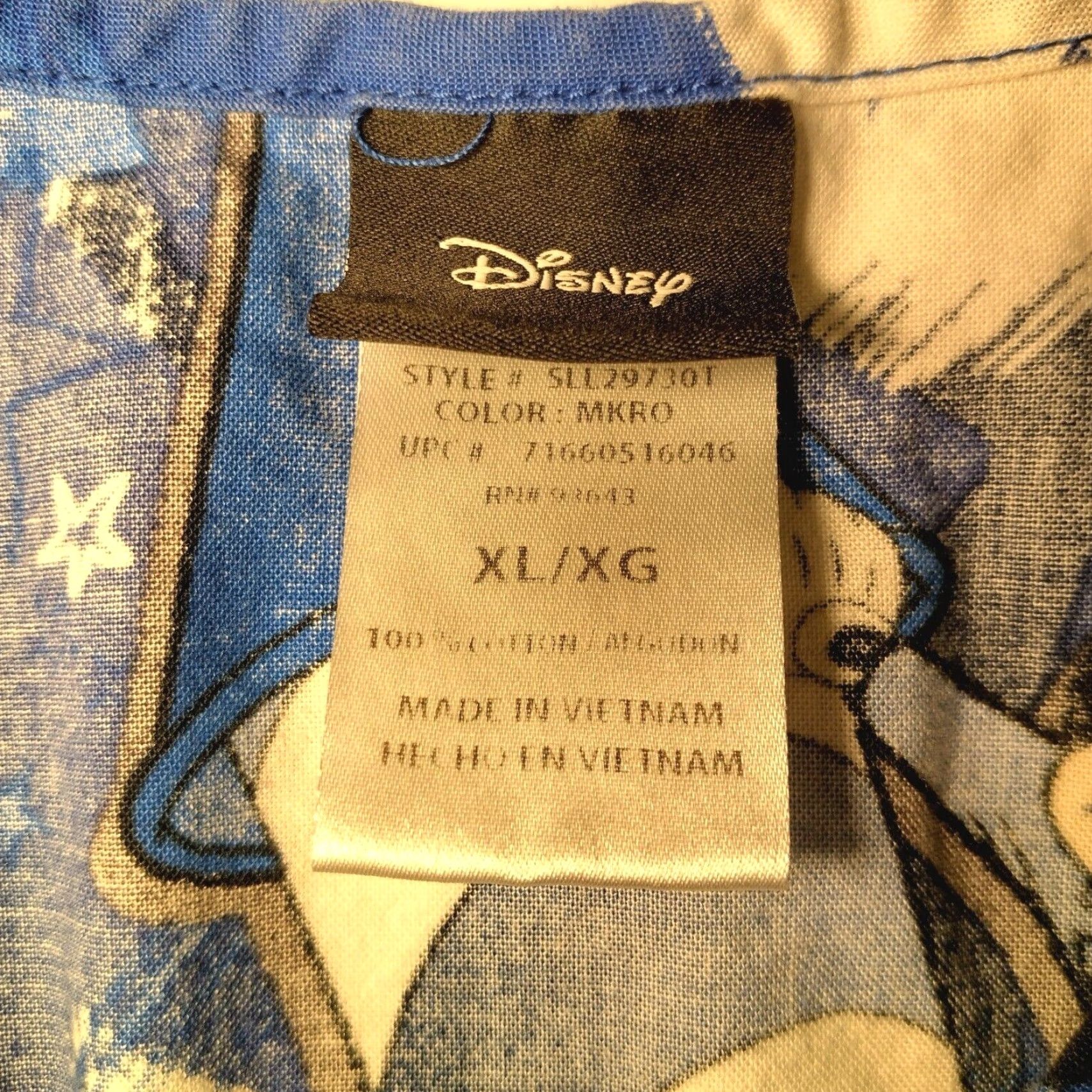 Disney Disney Mickey Mouse Scrub Top Women XL Blue Stars Faux Wrap Short Sleeve Shirt Size XL / US 12-14 / IT 48-50 - 6 Thumbnail