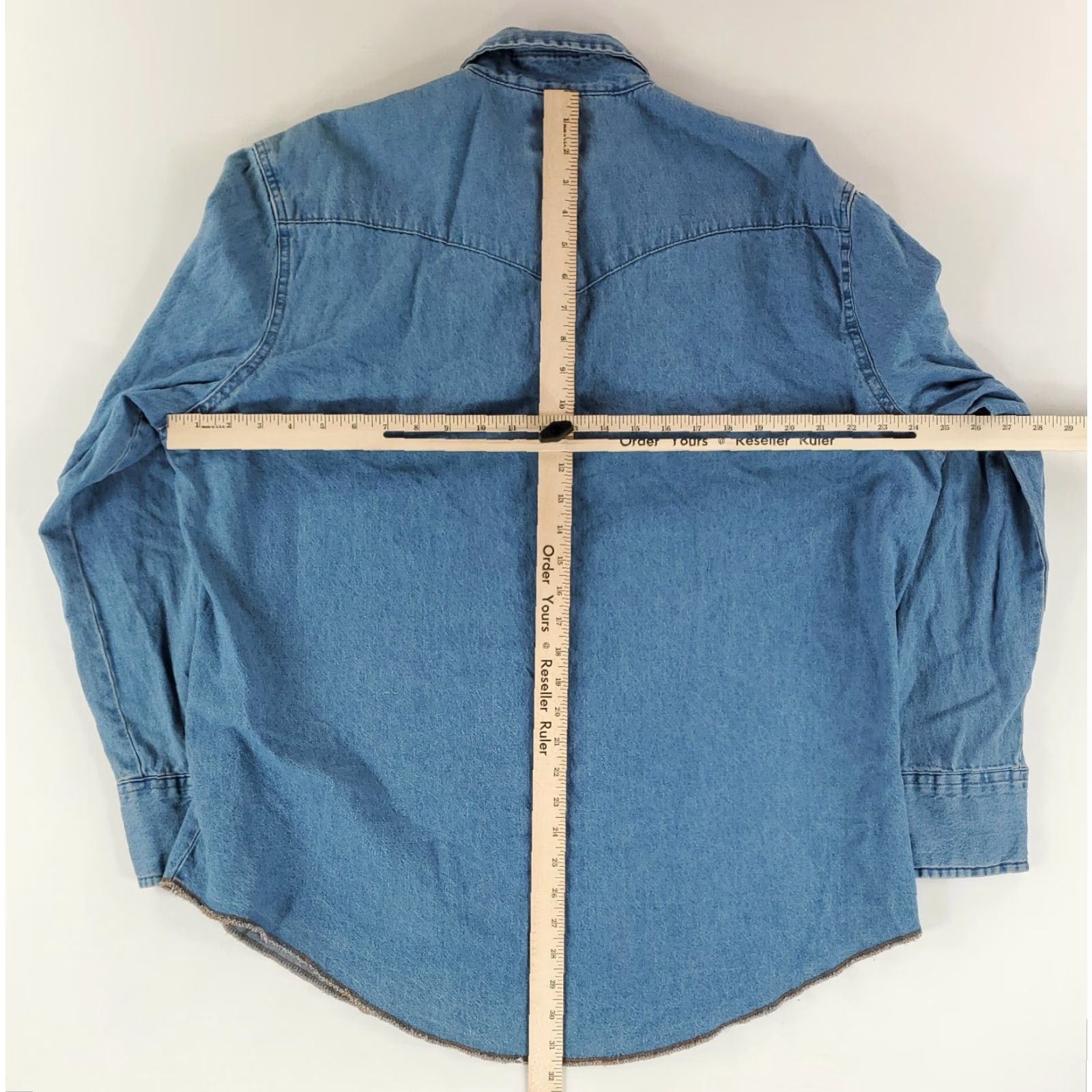 Wrangler Wrangler Shirt Denim Pearl Snap Blue Long Sleeve Mens XL Shirt Size US XL / EU 56 / 4 - 6 Thumbnail