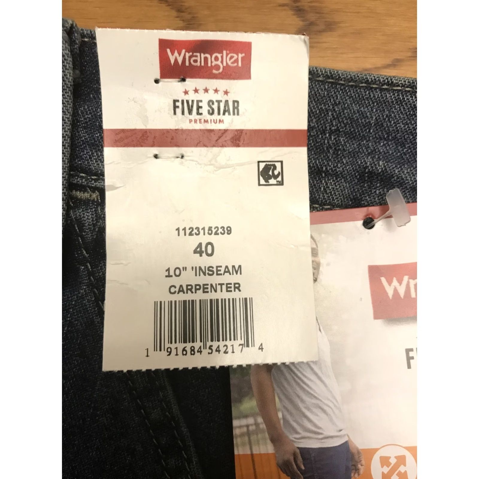 Wrangler Wrangler Jeans Shorts Carpenter 40 Blue Denim 10" Inseam Regular Mens Cotton Spandex Pocket Hammer Loop Workwear NWT Size US 40 / EU 56 - 5 Thumbnail
