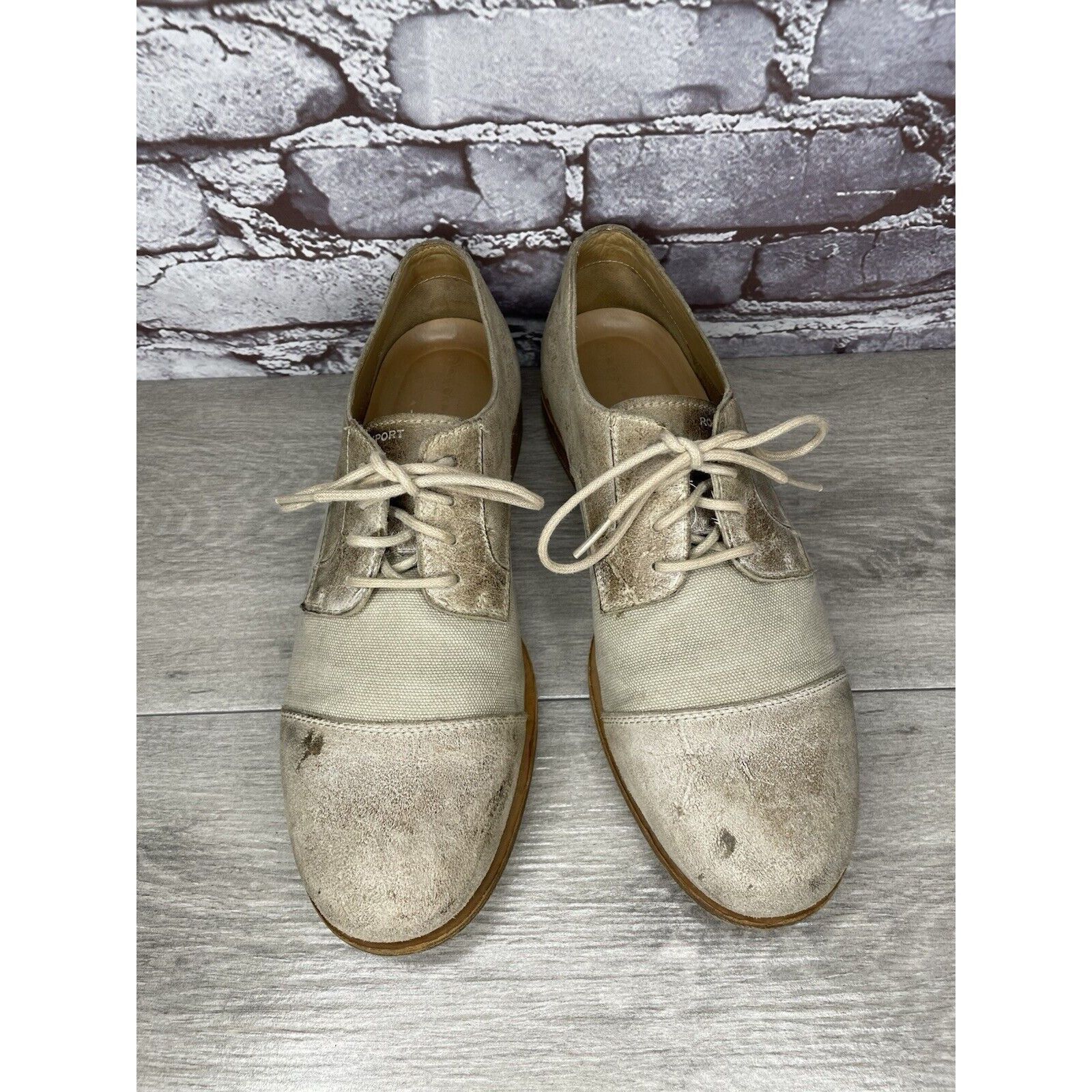 Rockport Rockport Adiprene Light Taupe Leather Cap Toe Oxfords Lace S Size US 8.5 / EU 41-42 - 12 Thumbnail